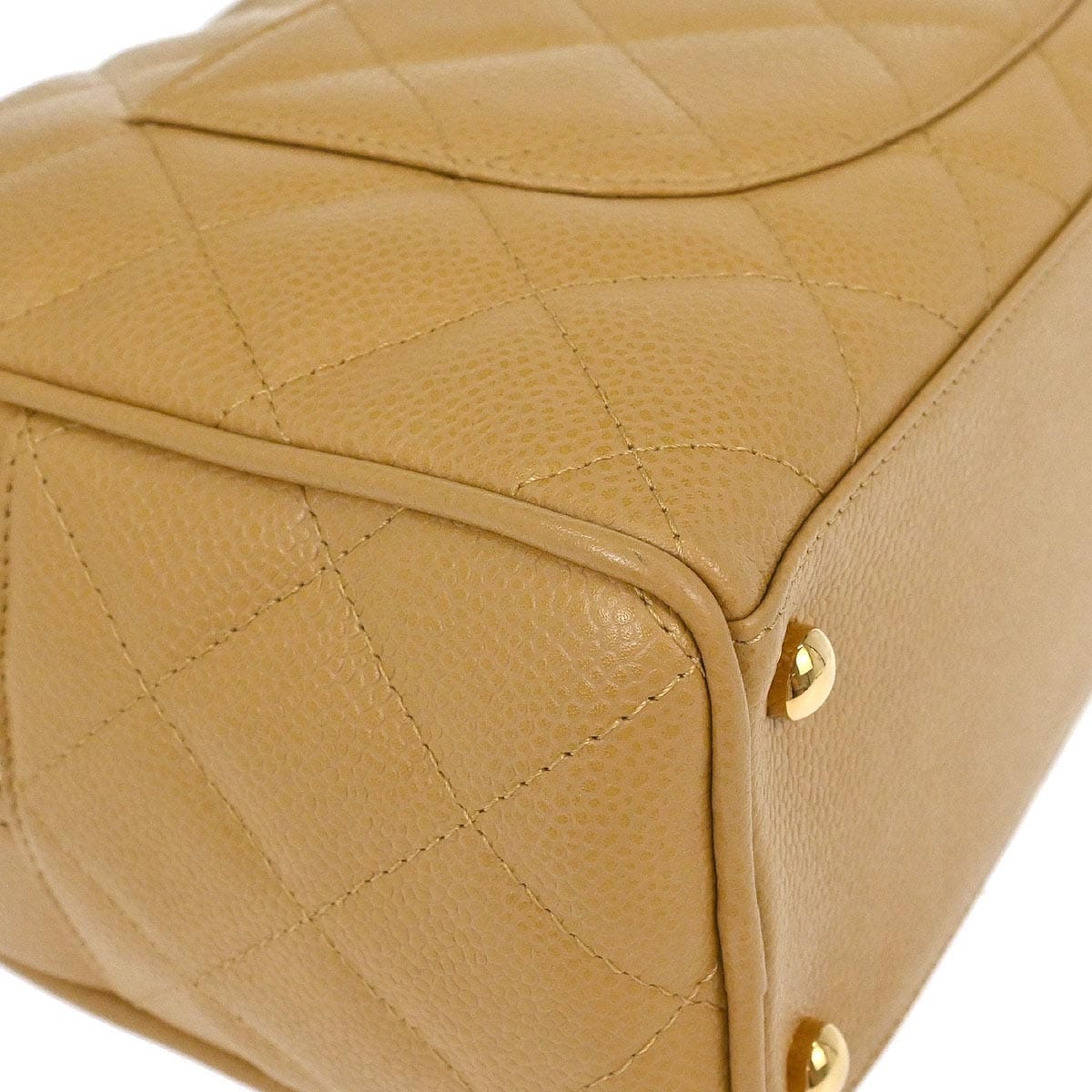 Chanel 2005 - 2006 Beige Caviar Skin Bowling Bag 27