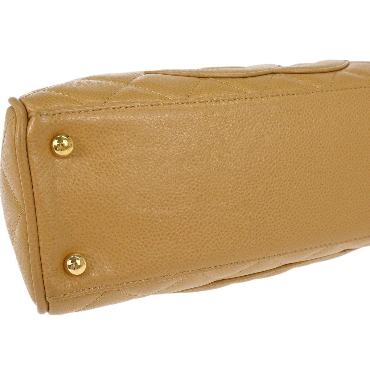 Chanel 2003 - 2004 Beige Caviar Skin Bowling Bag 27