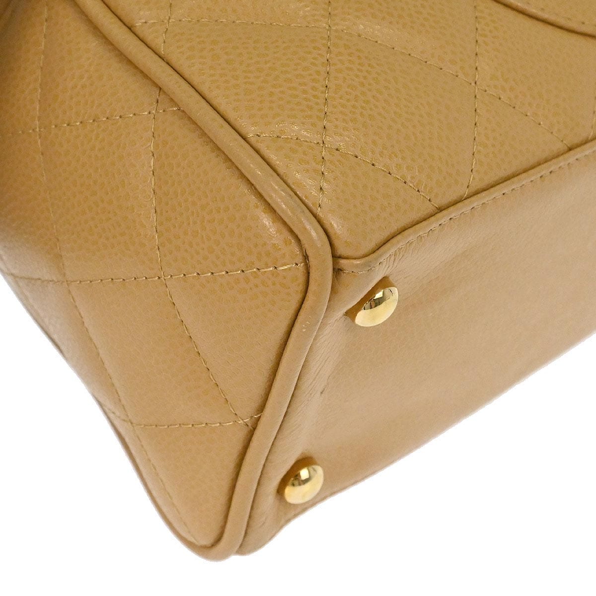Chanel 2003 - 2004 Beige Caviar Skin Bowling Bag 27