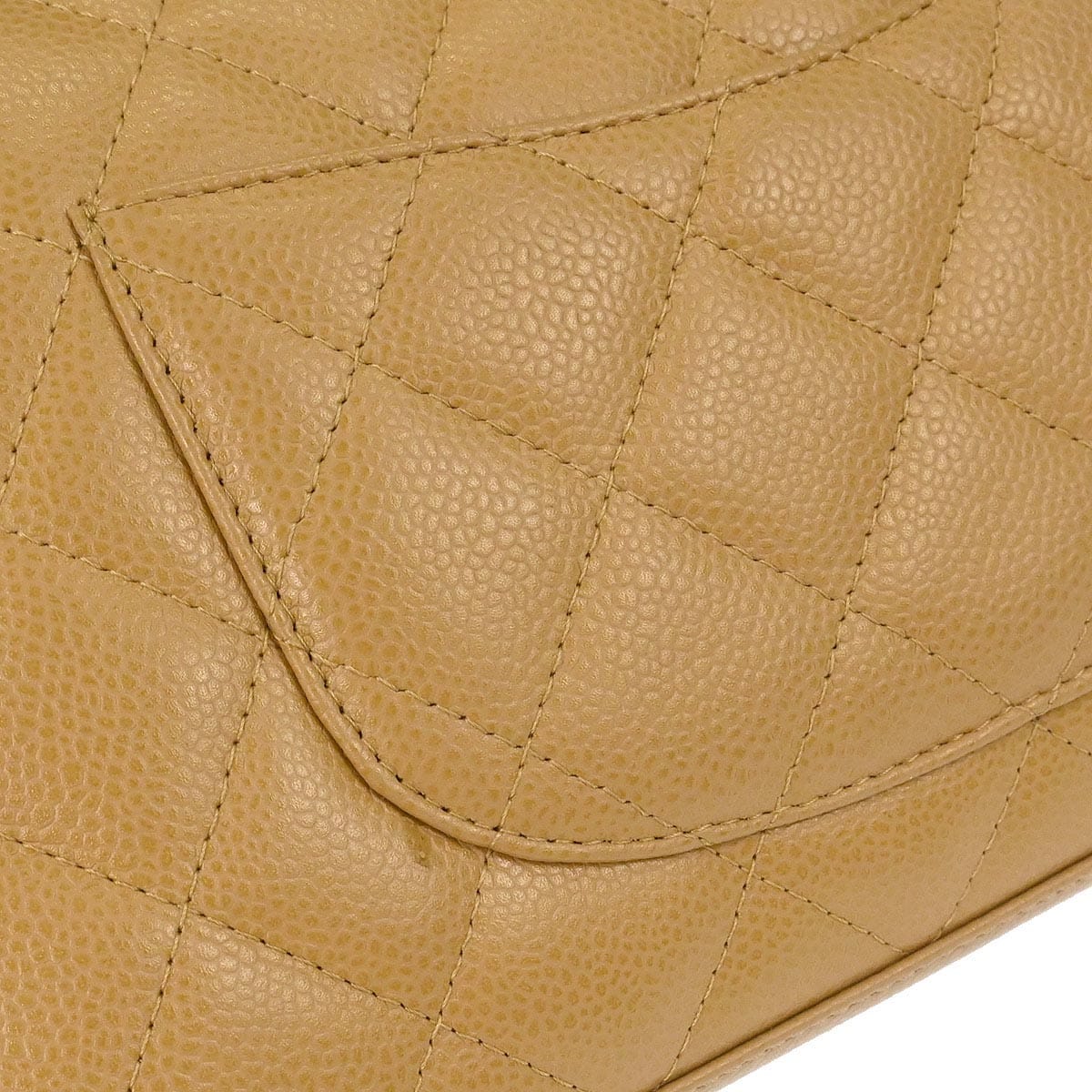 Chanel 2003 - 2004 Beige Caviar Skin Bowling Bag 27