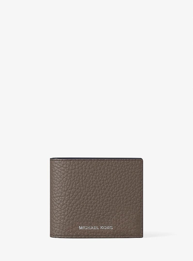 Michael Kors Cooper Pebbled Leather Billfold Wallet With Coin Pouch