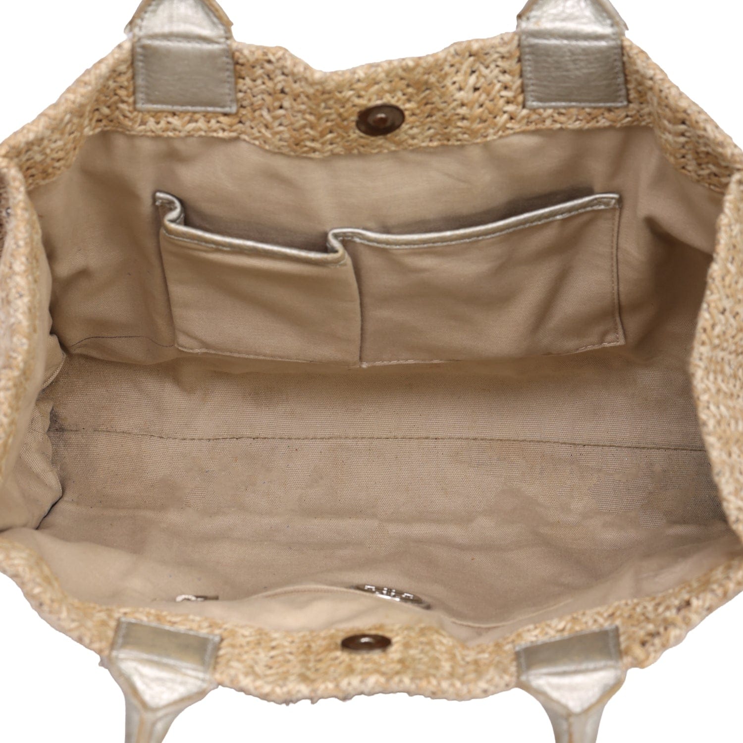 TORY BURCH WOVEN RAFFIA LOGO TOTE BAG