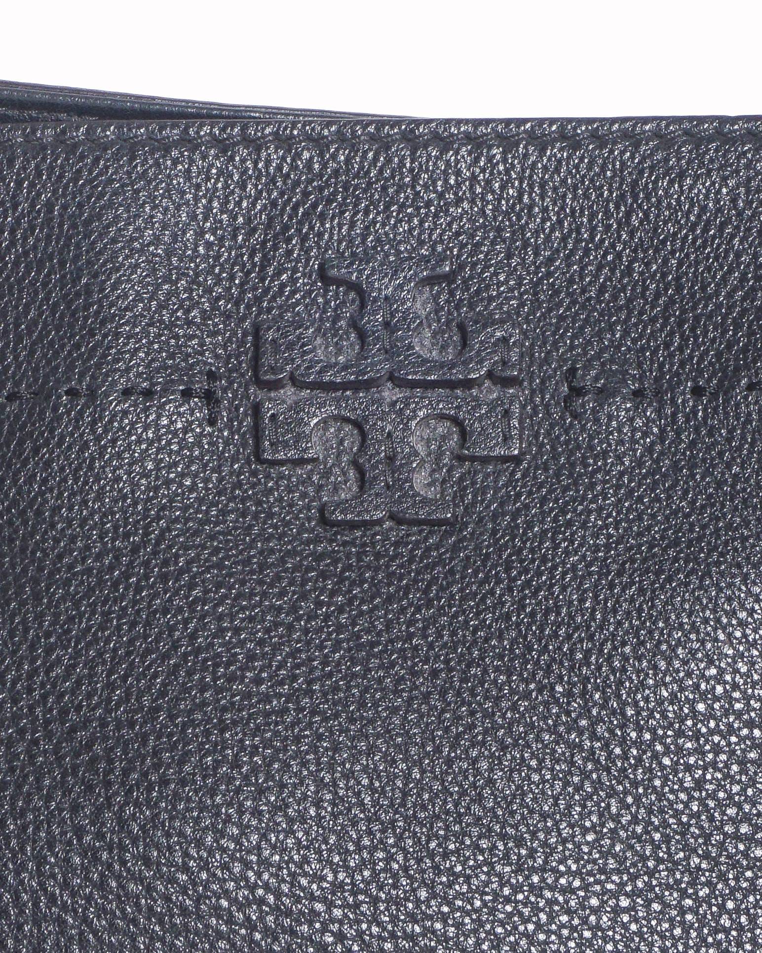 Tory Burch McGraw Slouchy Tote in black pebbled leather