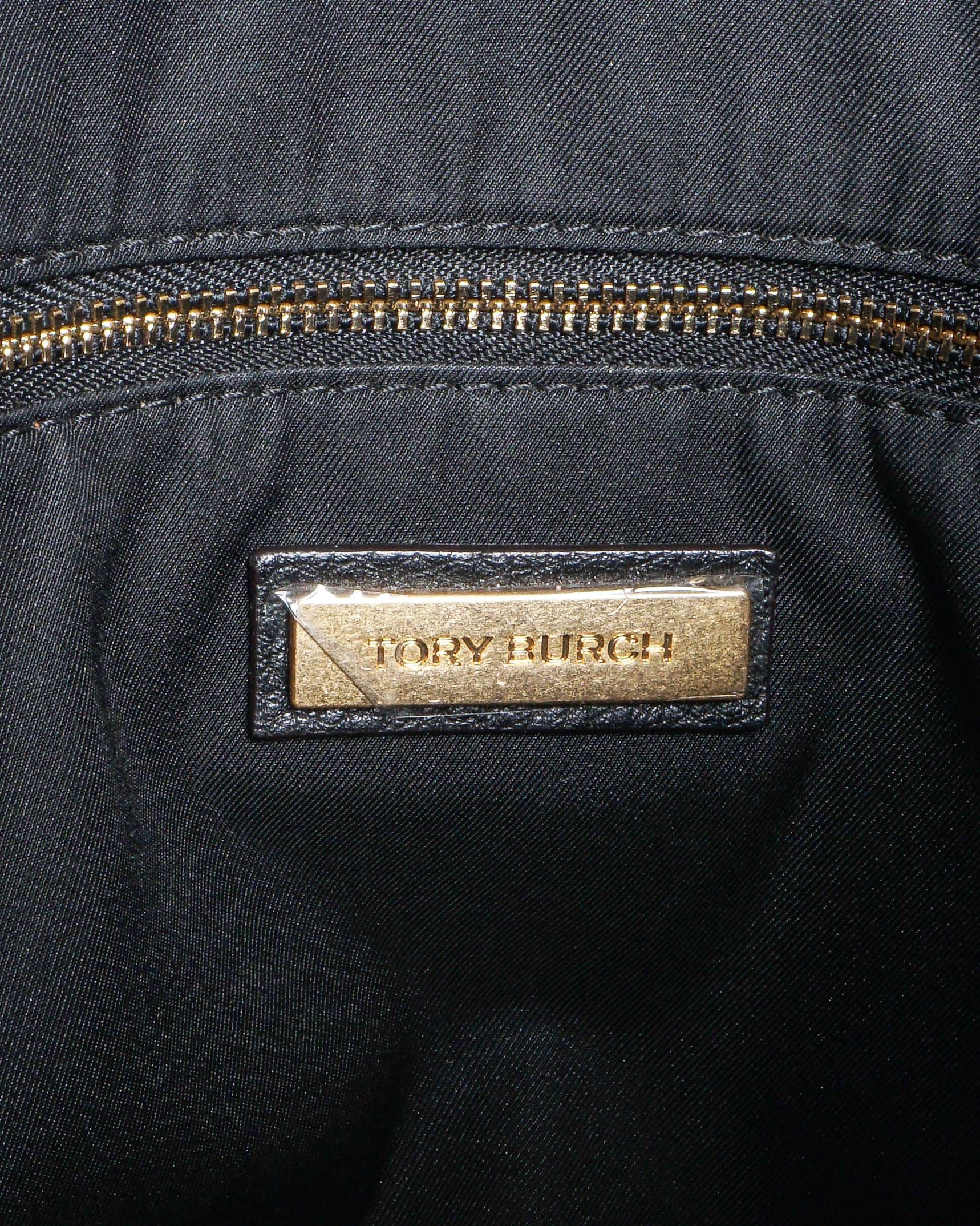 Tory Burch McGraw Slouchy Tote in black pebbled leather