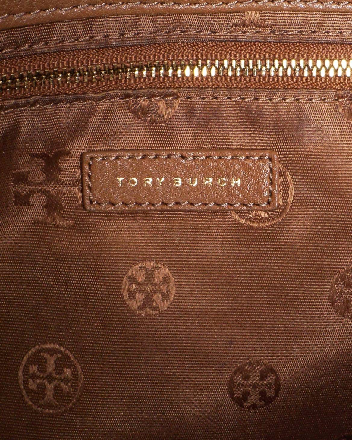 Tory Burch Tan Pebbled Leather Tote Bag