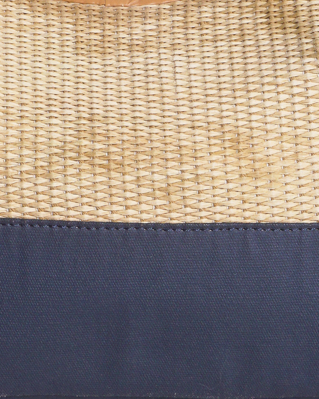 Tory Burch Natural Straw & Navy Blue Ella Tote Bag