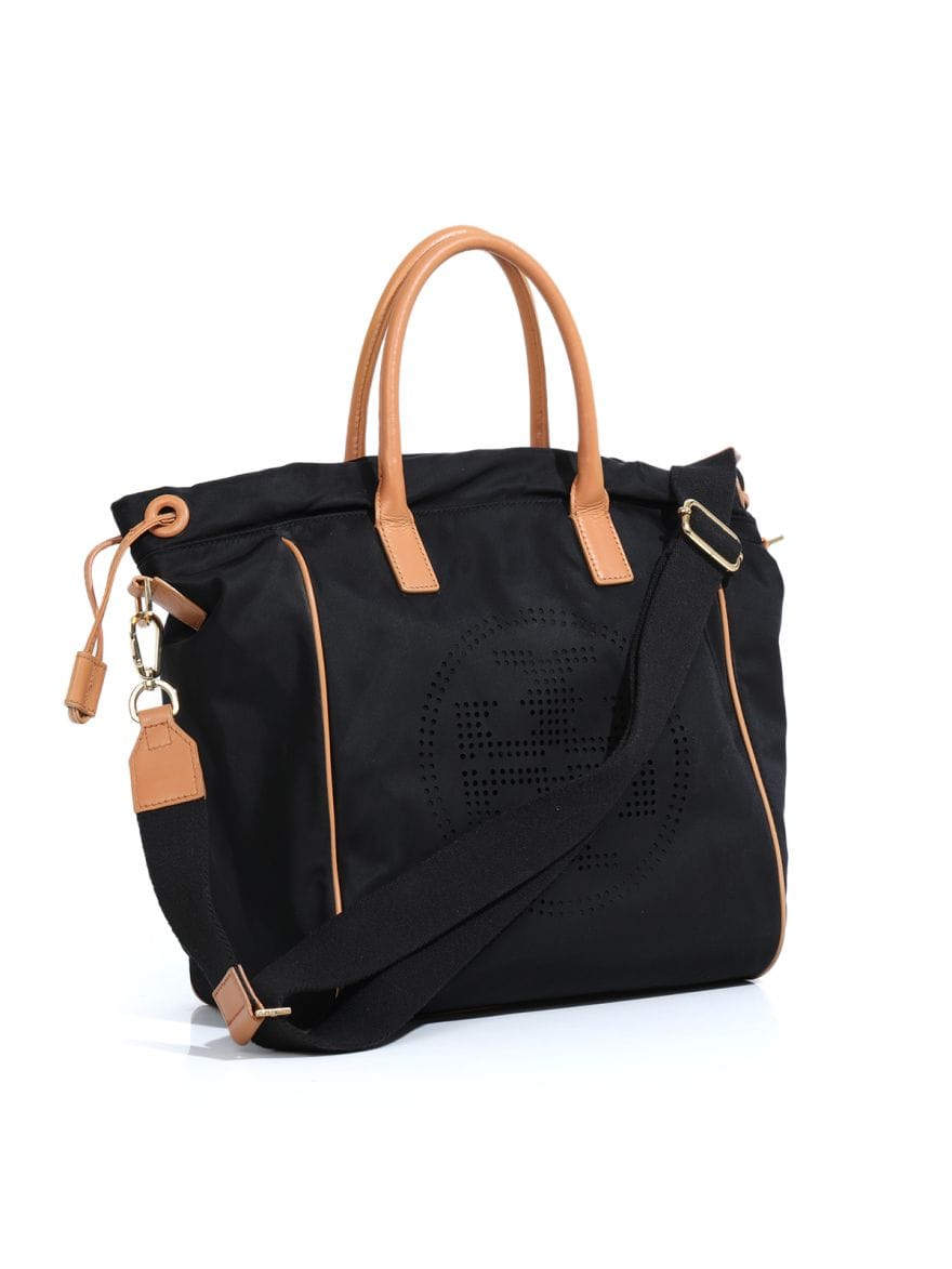 Tory Burch Perf Logo Drawstring Tote Bag