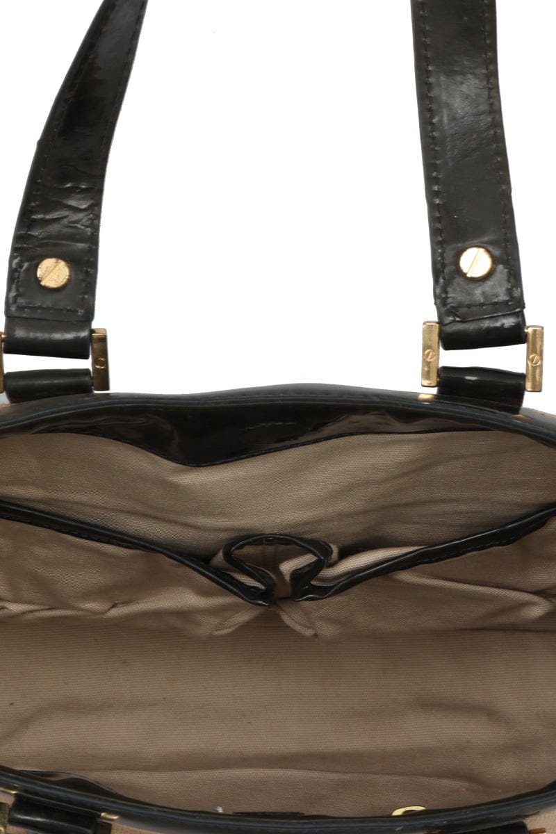Tory Burch Straw Logo Tote Bags