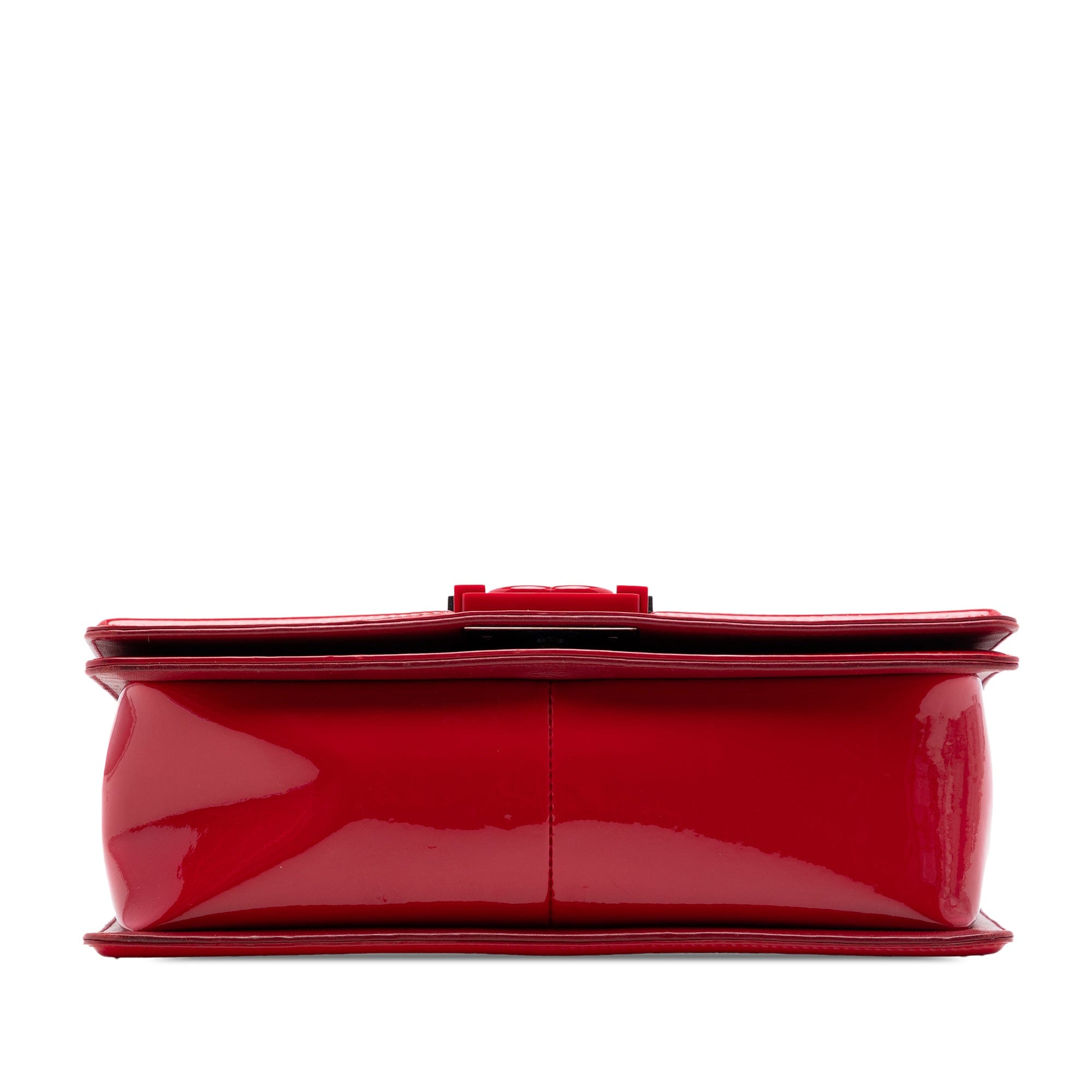 Chanel Old Medium Quilted Patent Acrylic Boy Flap
