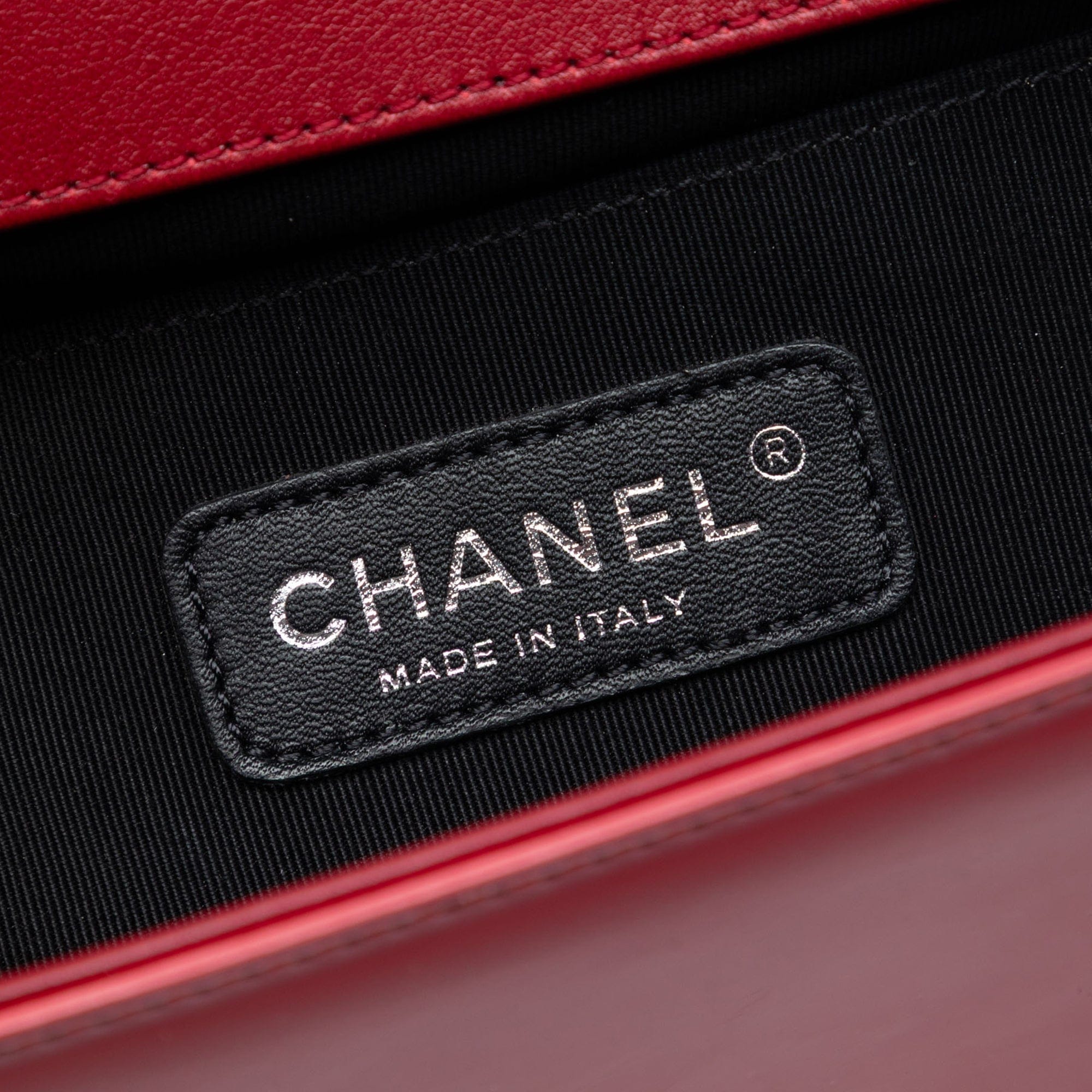 Chanel Old Medium Quilted Patent Acrylic Boy Flap