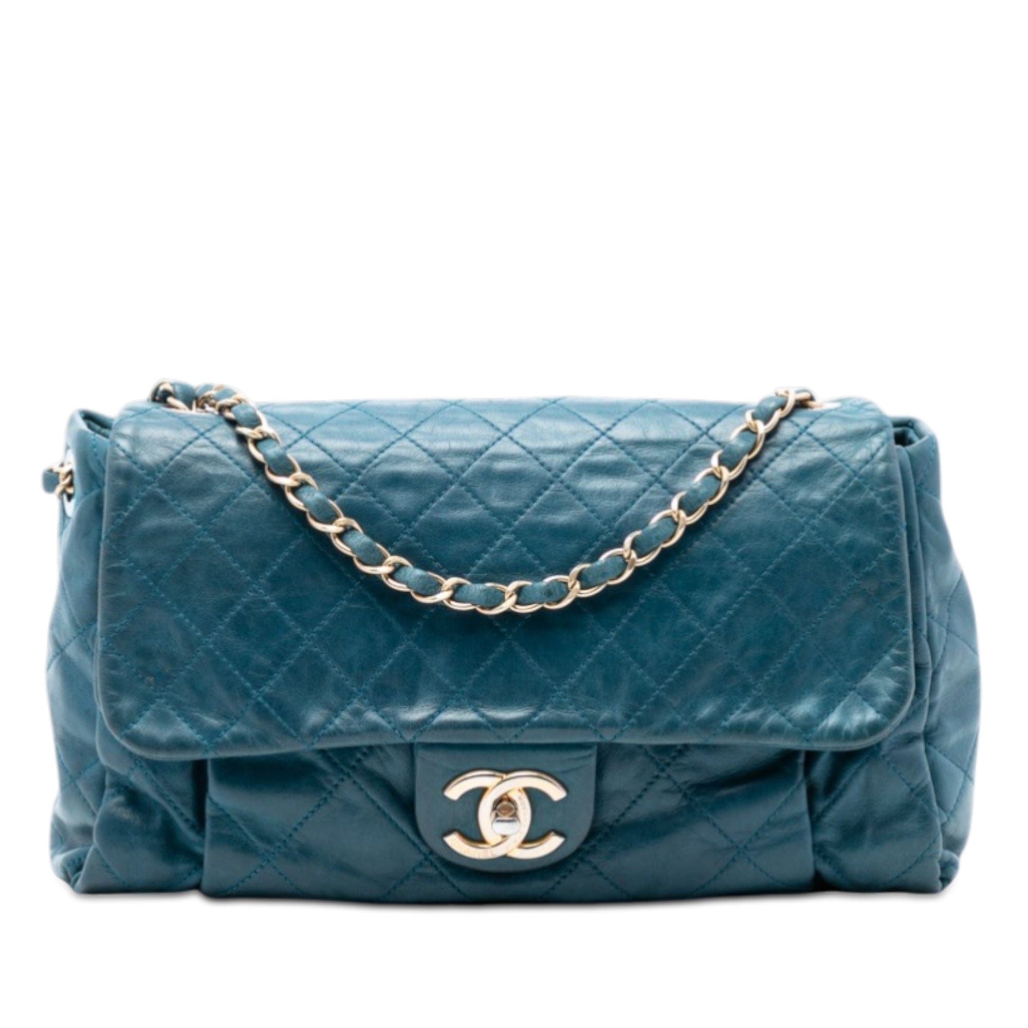 Chanel Large Quilted Iridescent Calfskin Chic Quilt Flap