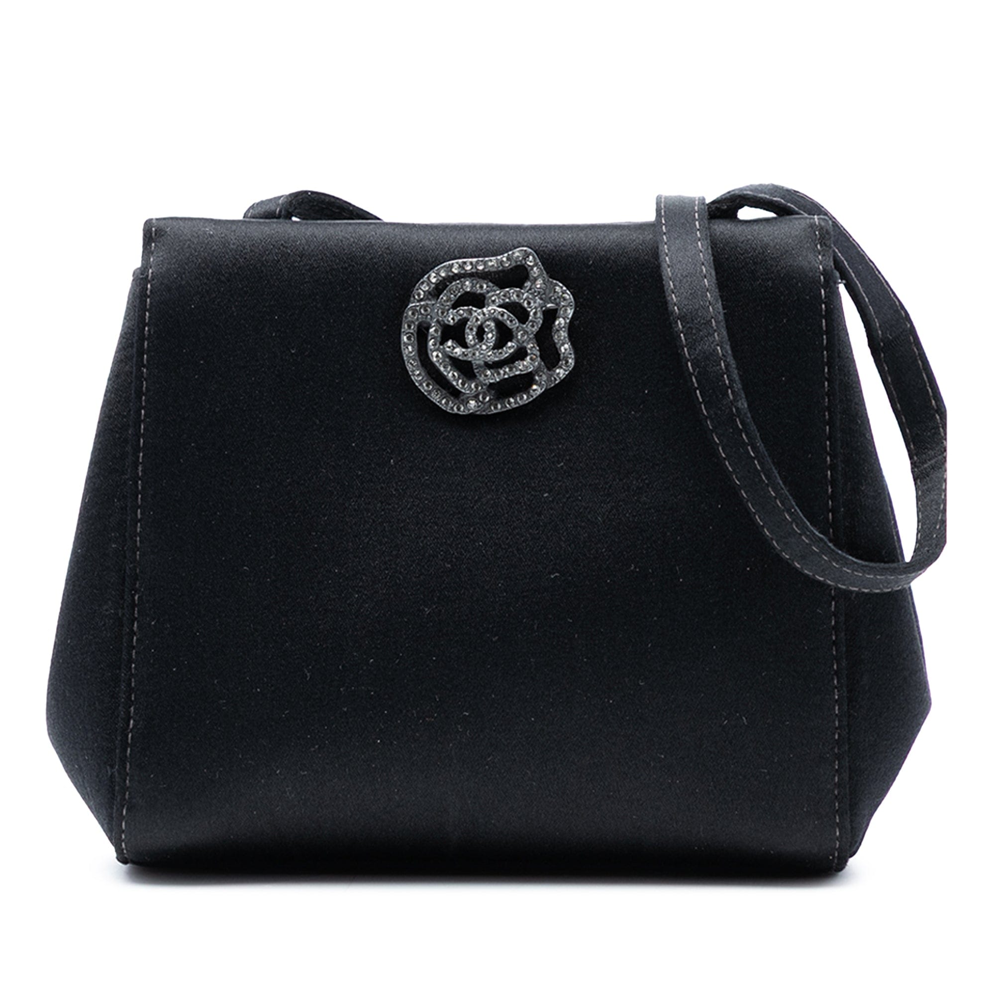 Chanel Satin Camellia Evening Bag