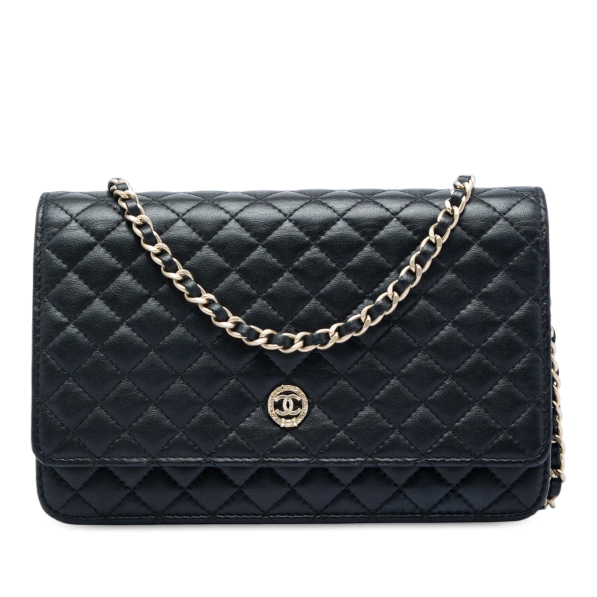 Chanel Quilted Lambskin Crest Wallet On Chain