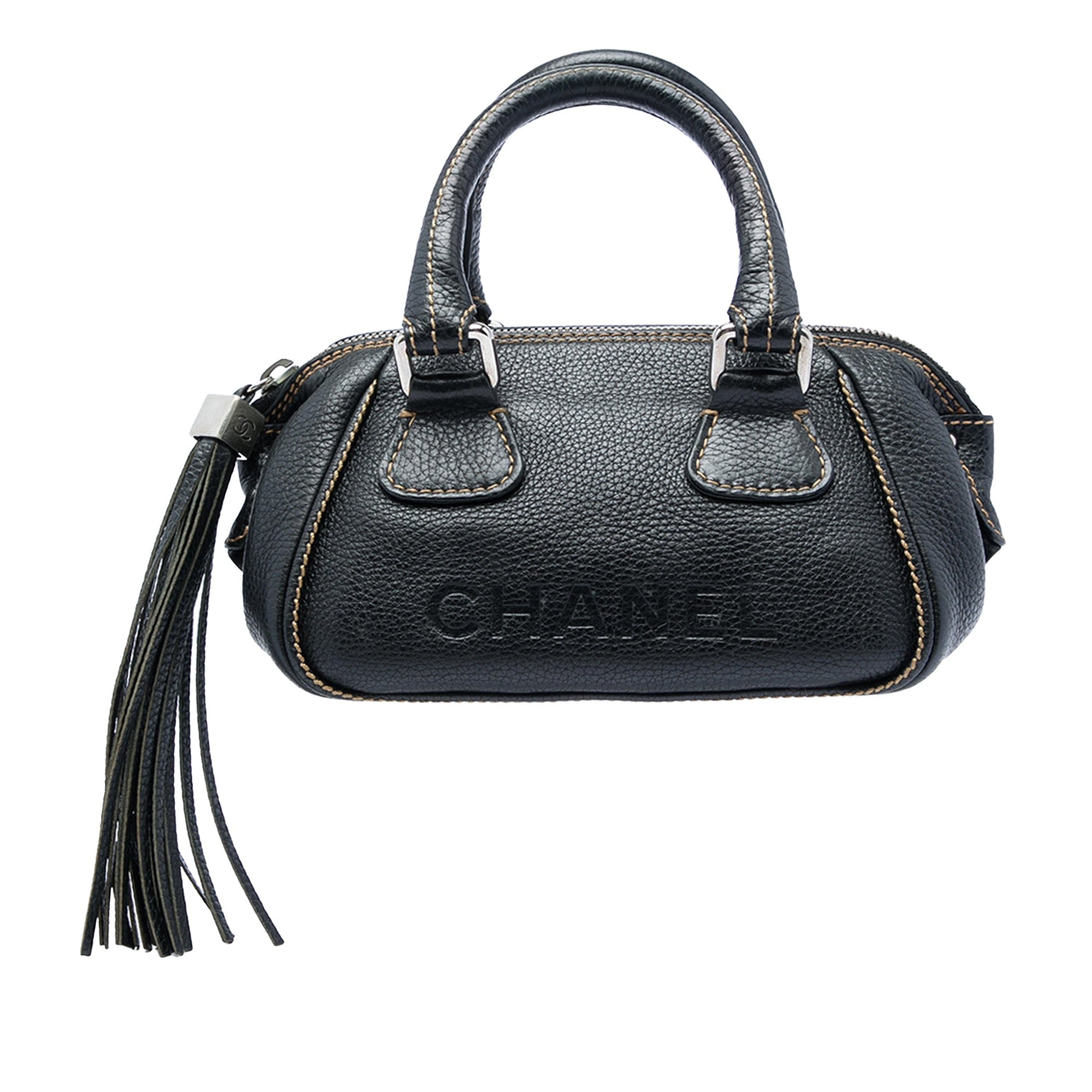 Chanel Grained Calfskin Tassel LAX Bowler Bag