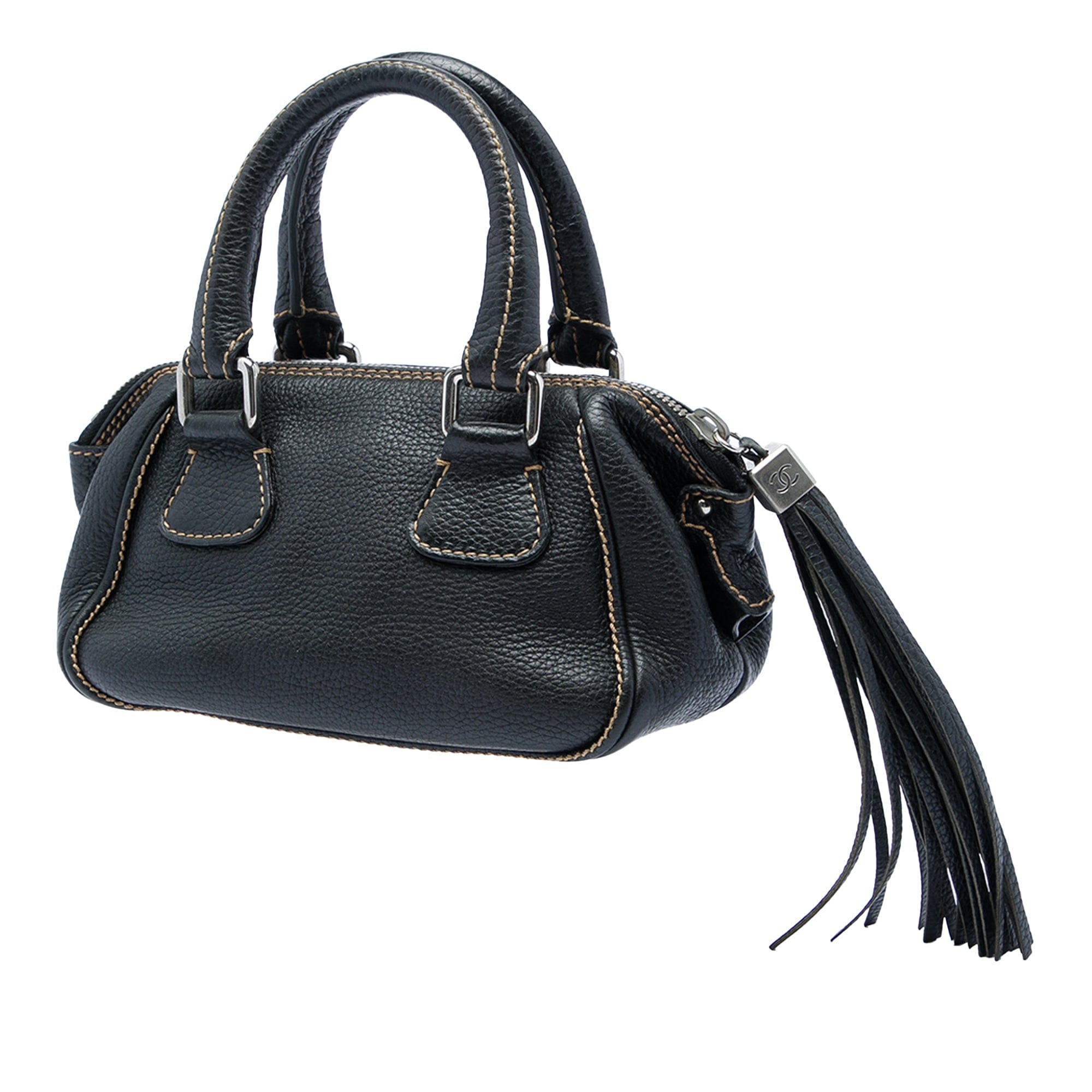 Chanel Grained Calfskin Tassel LAX Bowler Bag