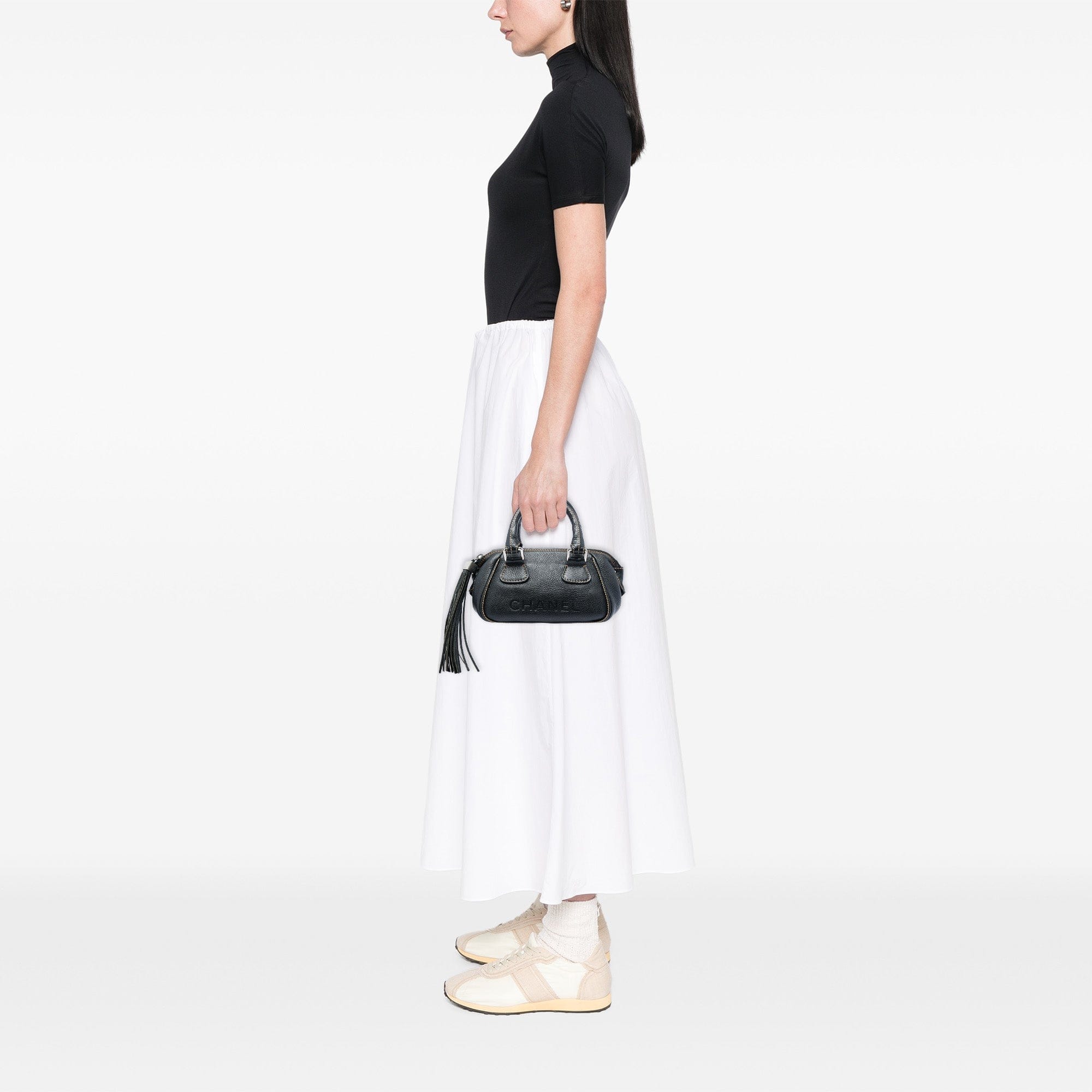 Chanel Grained Calfskin Tassel LAX Bowler Bag