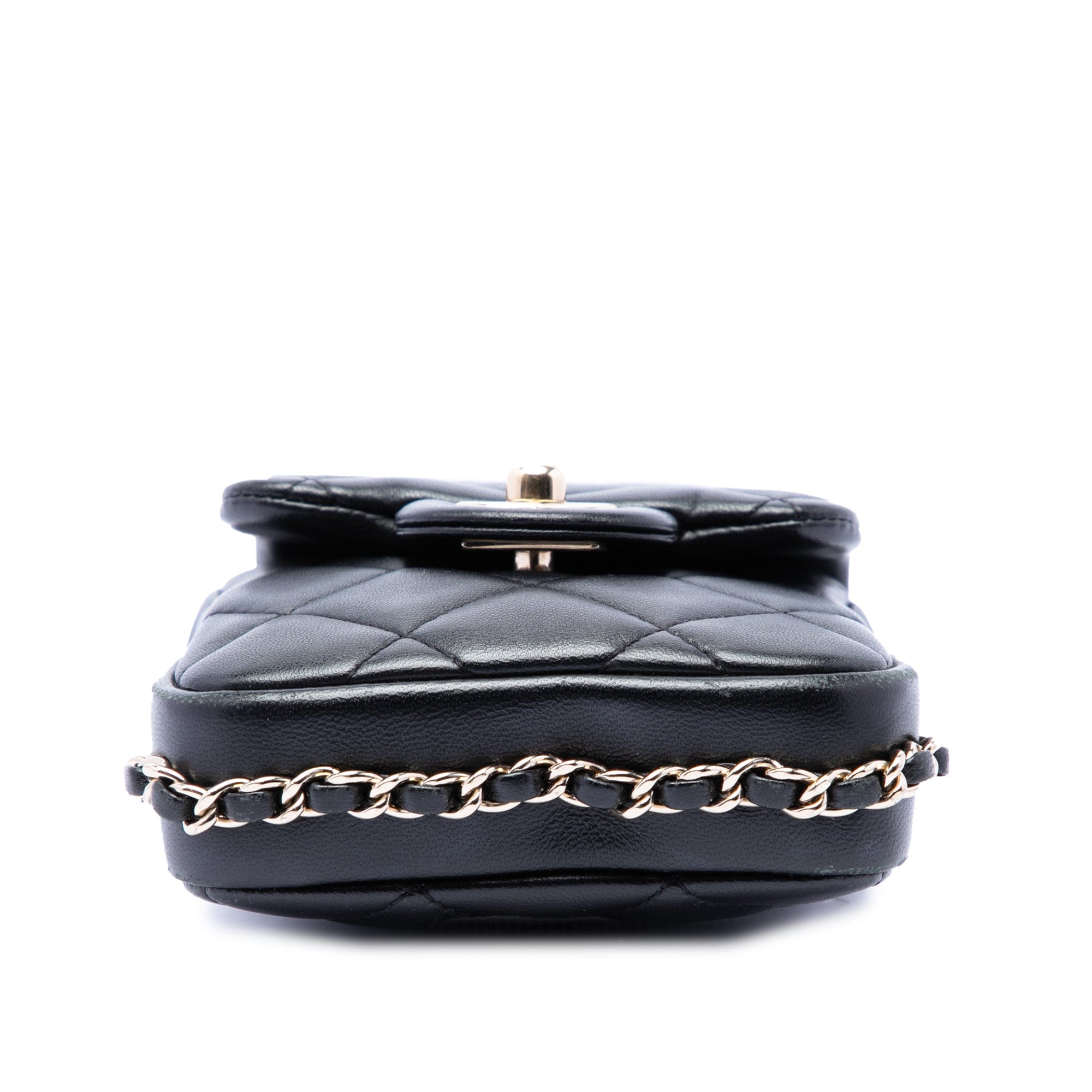 Chanel Quilted Lambskin My Precious Pearls Phone Holder with Chain