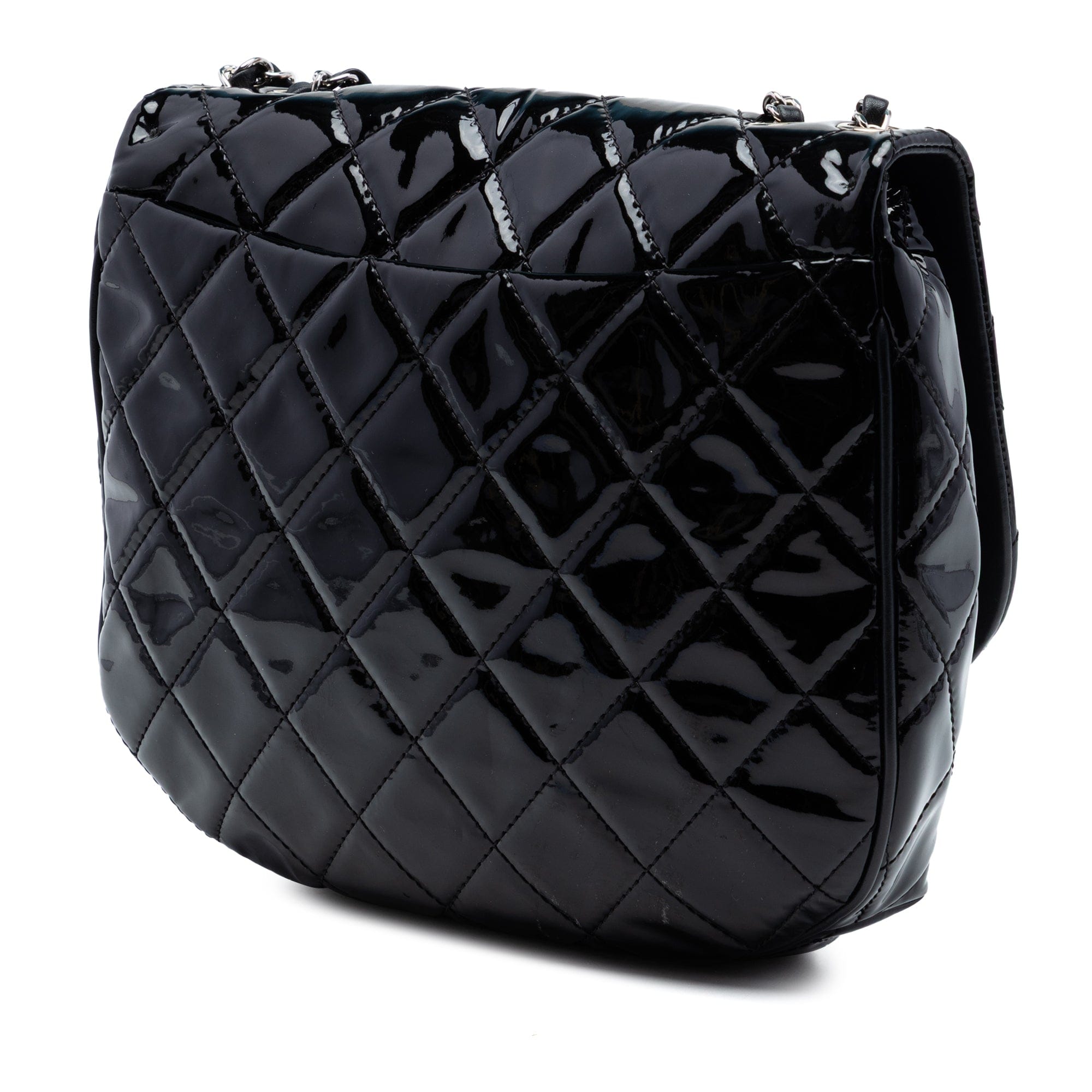 Chanel Medium Quilted Patent Bubble CC Flap