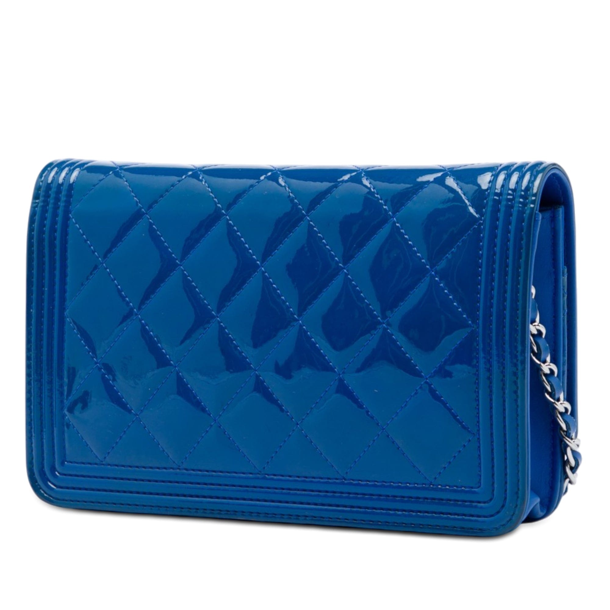 Chanel Quilted Patent Boy Wallet on Chain
