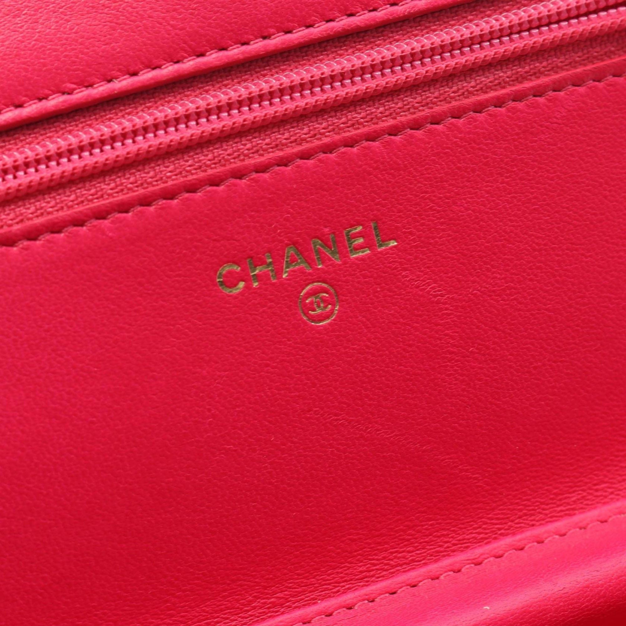 Chanel CC Quilted Velvet Wallet on Chain