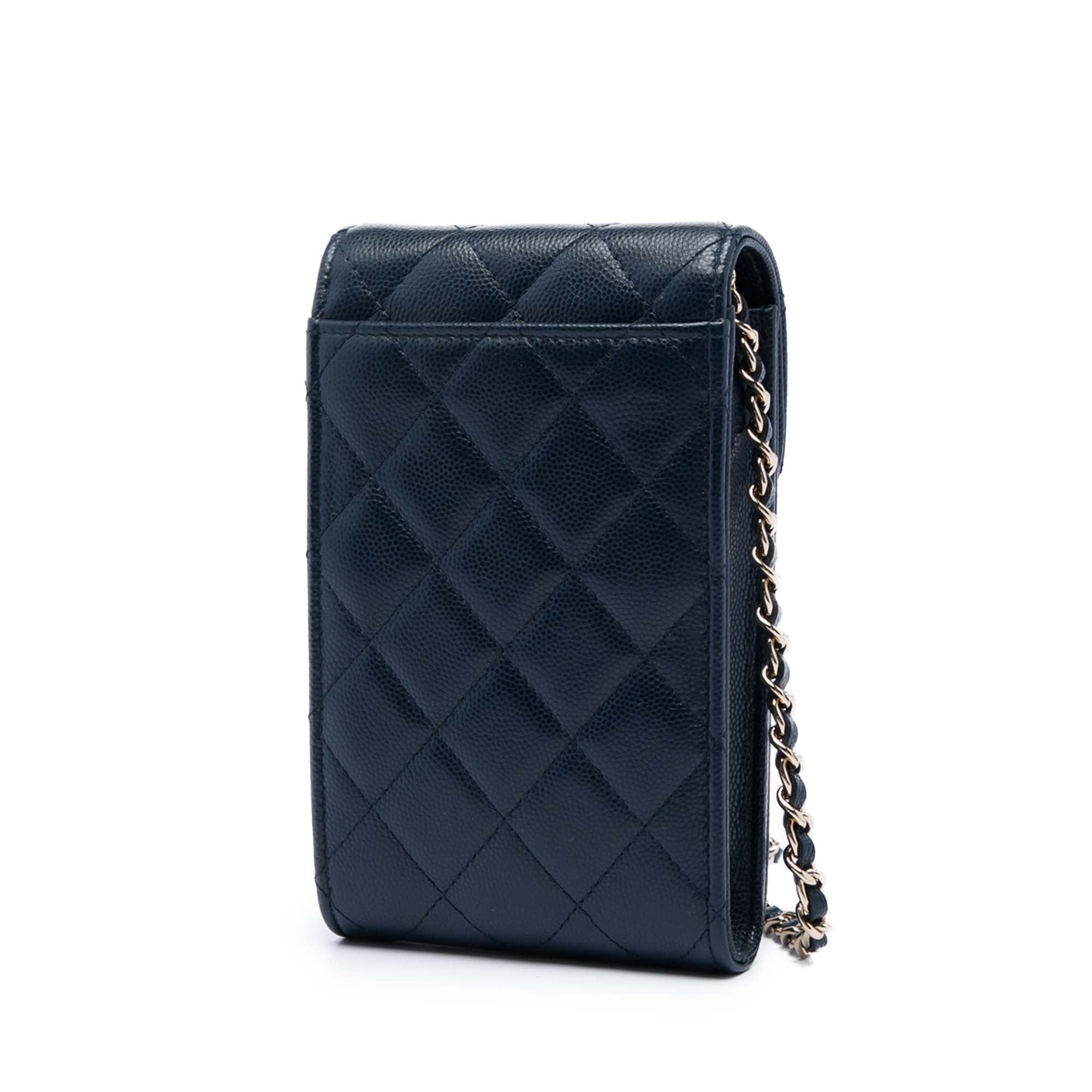 Chanel Caviar Thread Around Phone Holder with Chain
