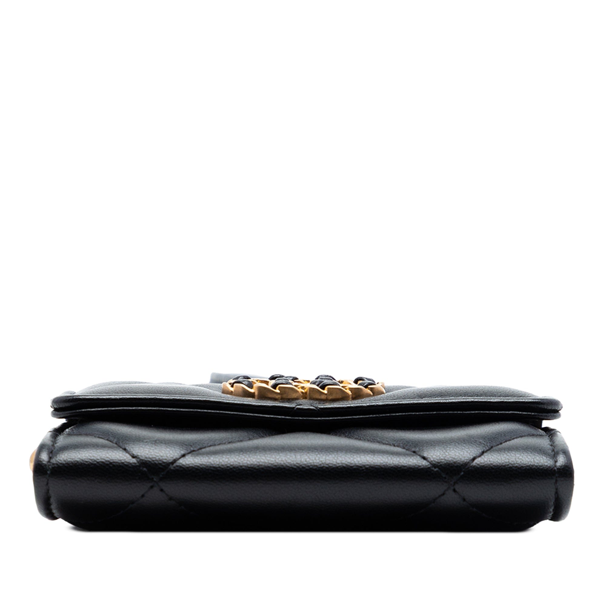 Chanel Quilted Lambskin 19 Flap Coin Purse With Chain