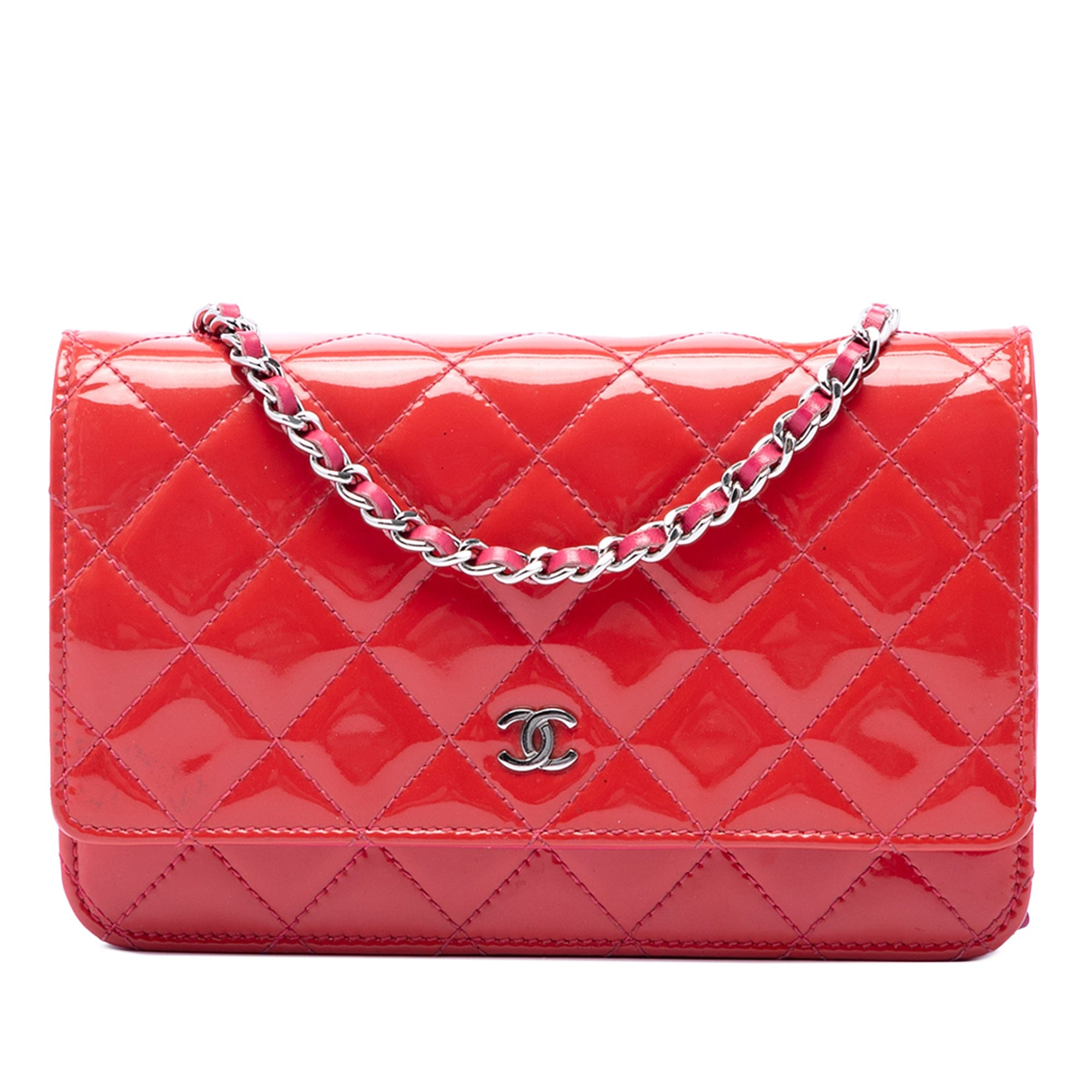 Chanel Bicolor Classic Patent Wallet On Chain
