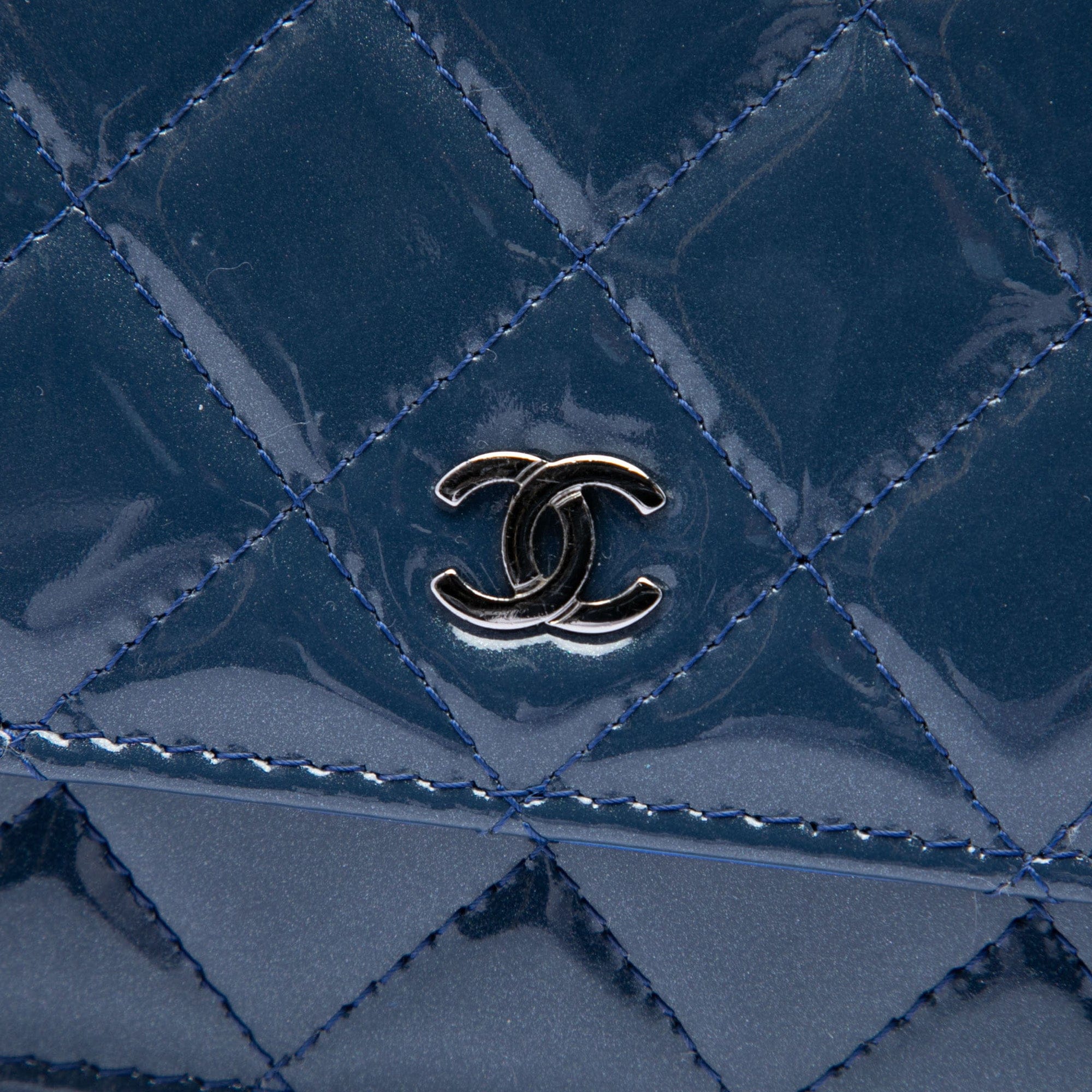Chanel CC Quilted Patent Wallet On Chain