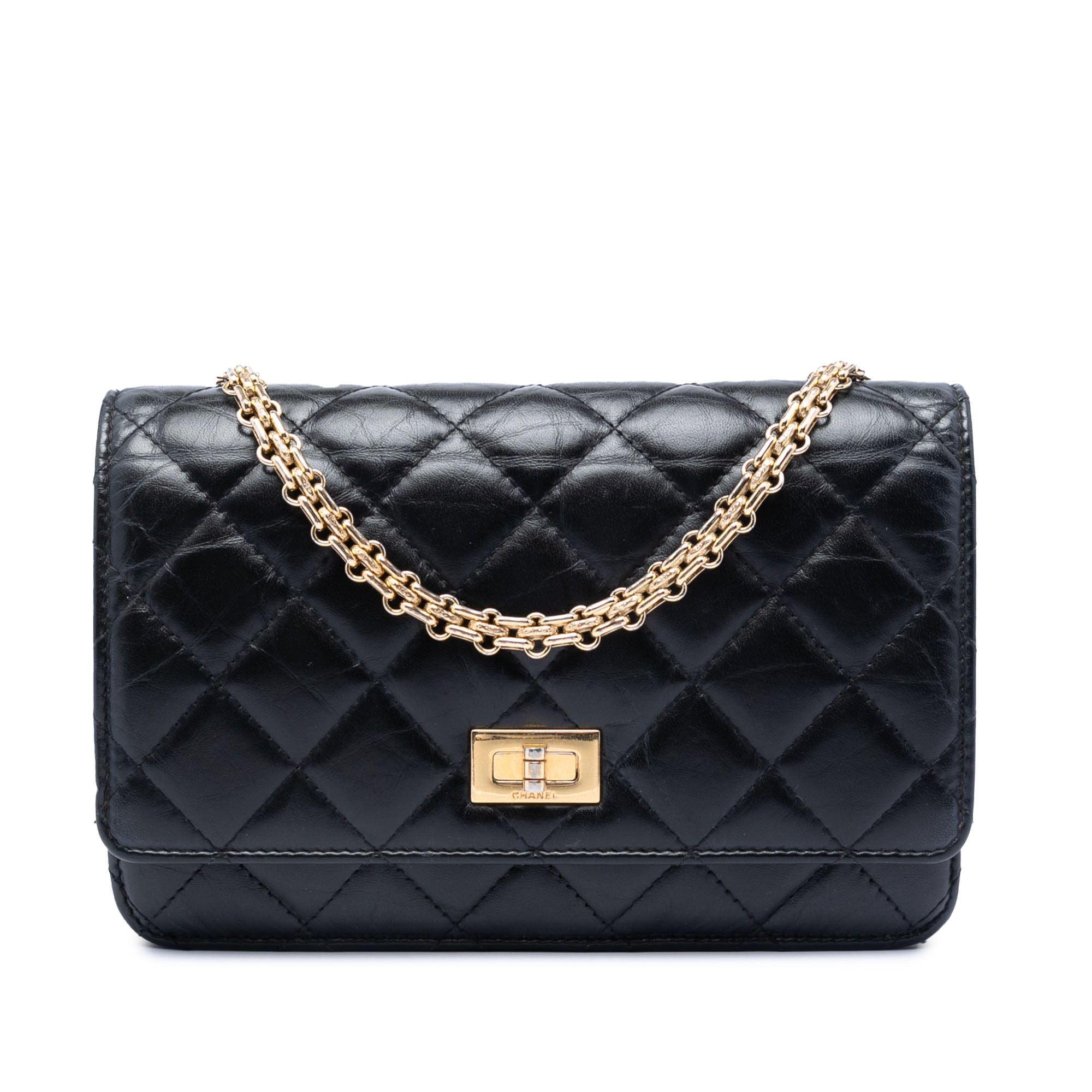 Chanel Quilted Aged Calfskin Reissue 2.55 Wallet on Chain