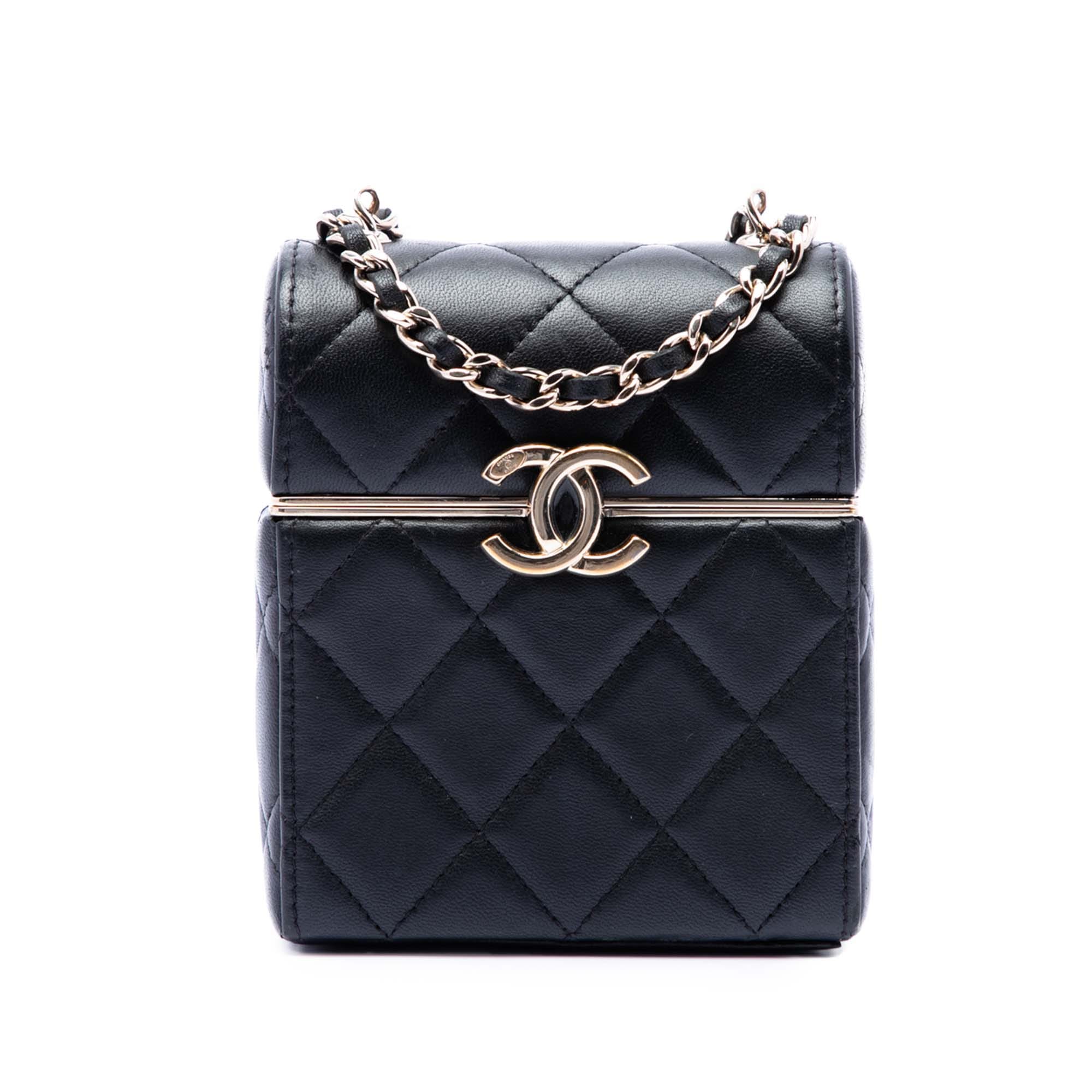 Chanel Small Quilted Lambskin Box With Chain