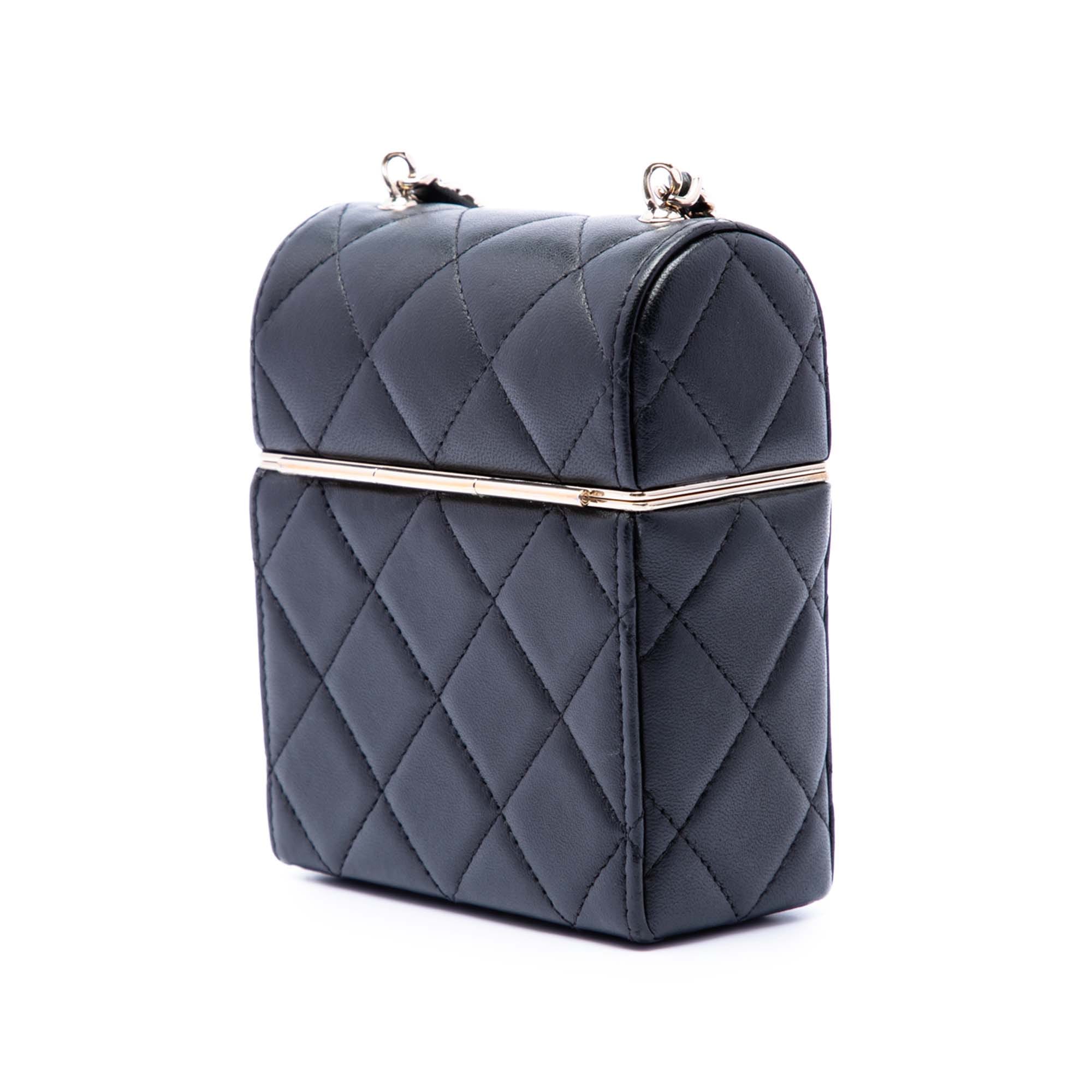 Chanel Small Quilted Lambskin Box With Chain