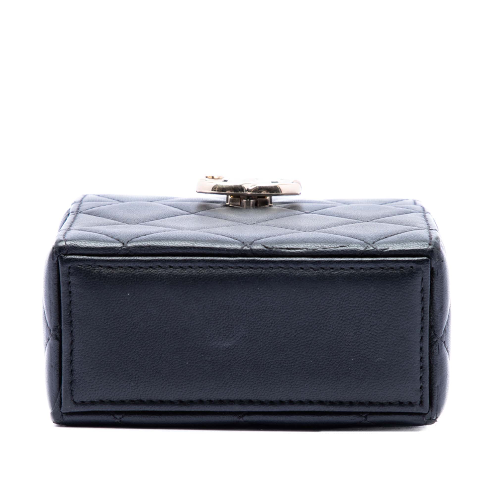 Chanel Small Quilted Lambskin Box With Chain