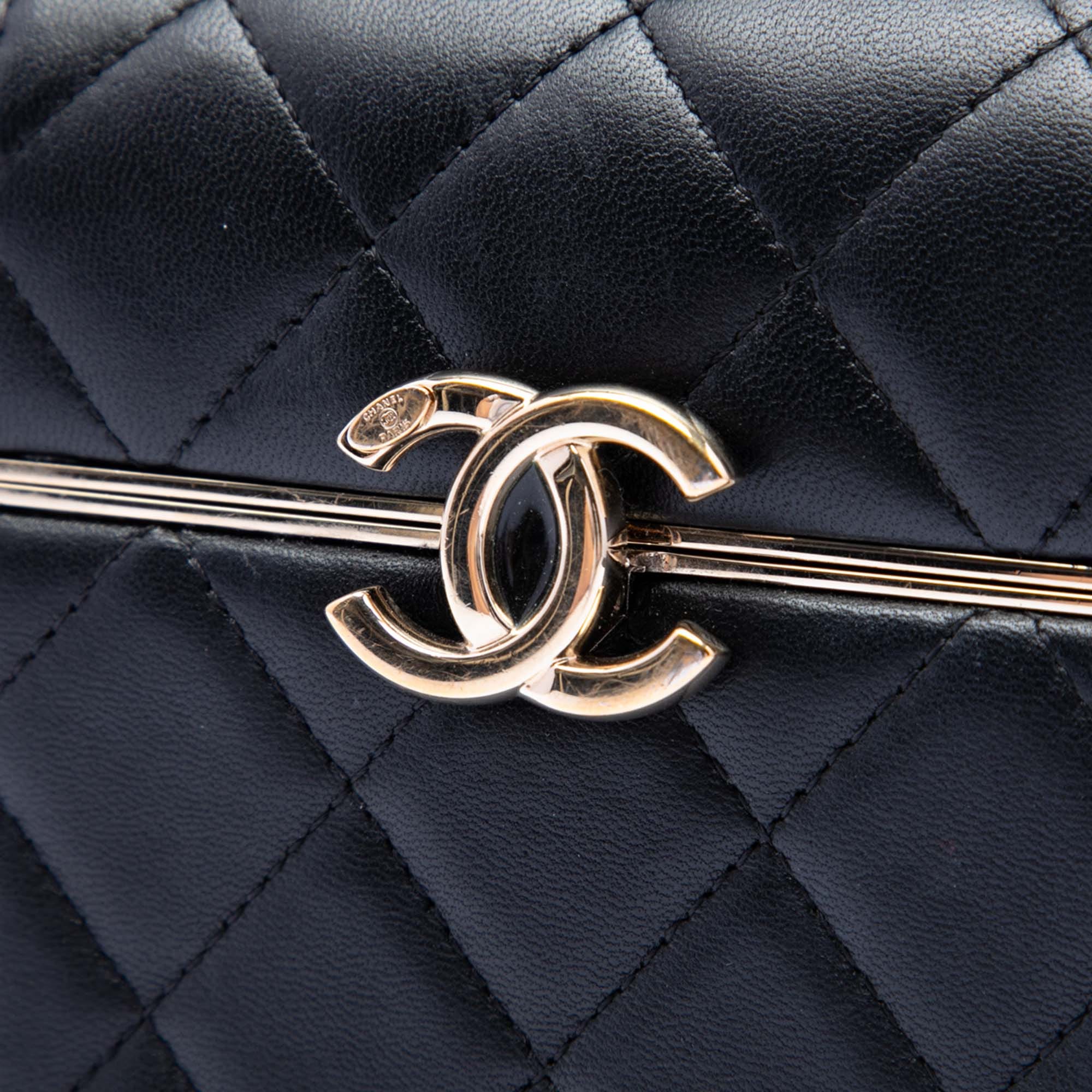 Chanel Small Quilted Lambskin Box With Chain