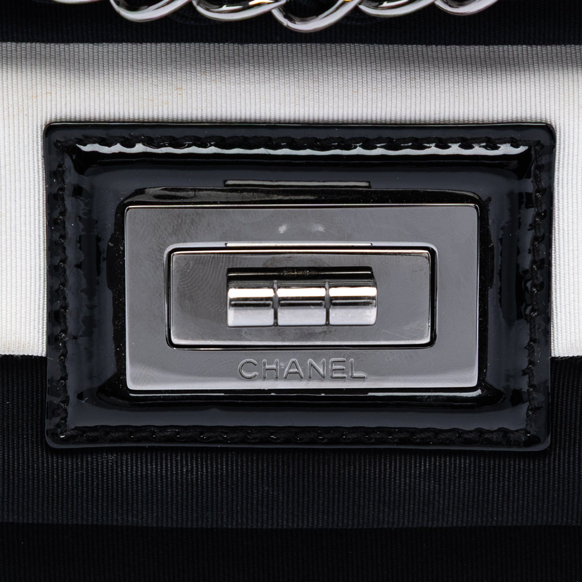 Chanel Striped Canvas Reissue 2.55 Single Flap