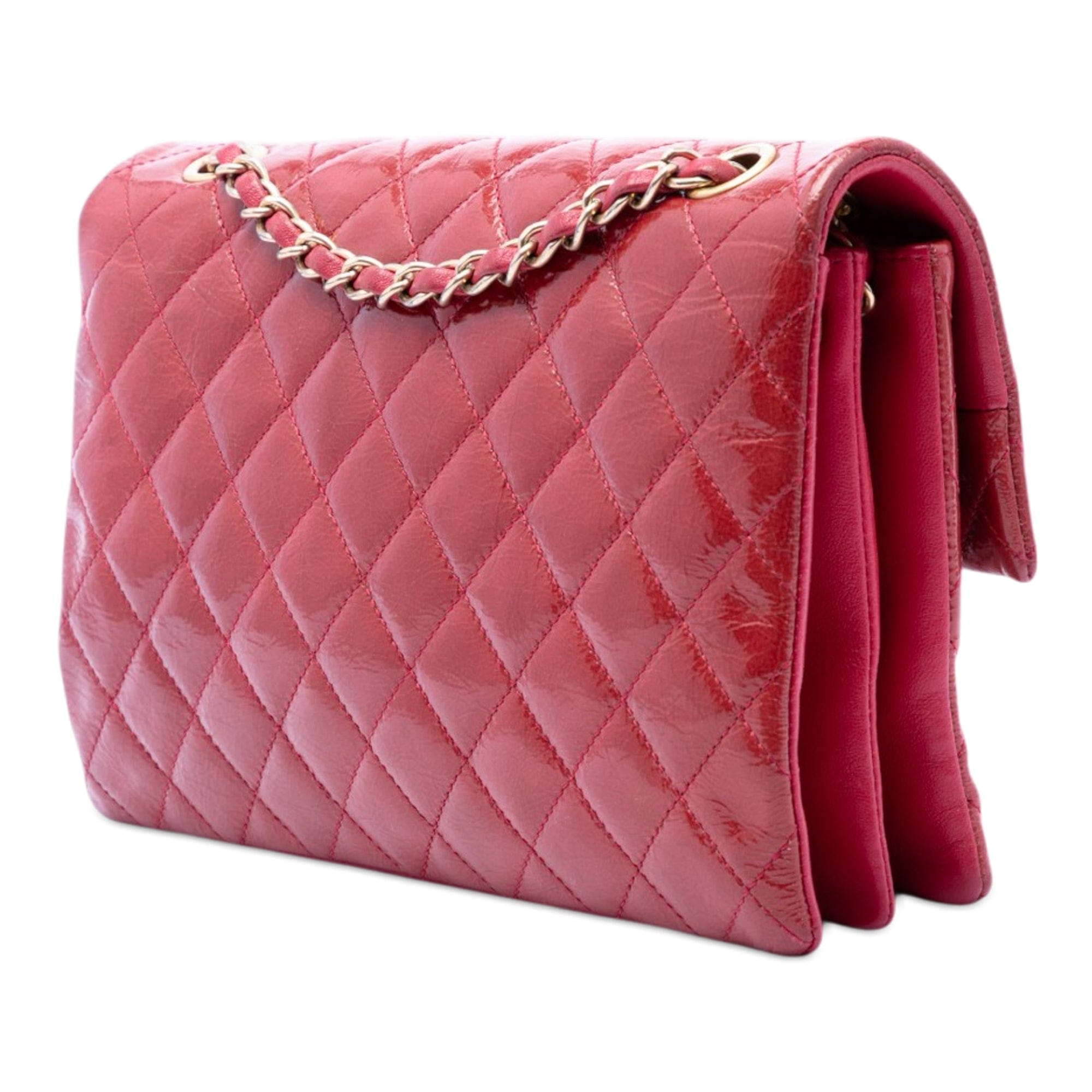 Chanel Quilted Patent Goatskin Pagoda Accordion Flap