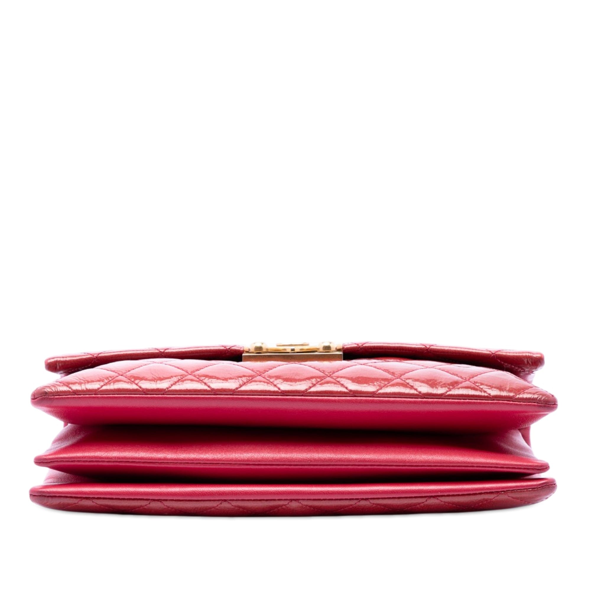 Chanel Quilted Patent Goatskin Pagoda Accordion Flap