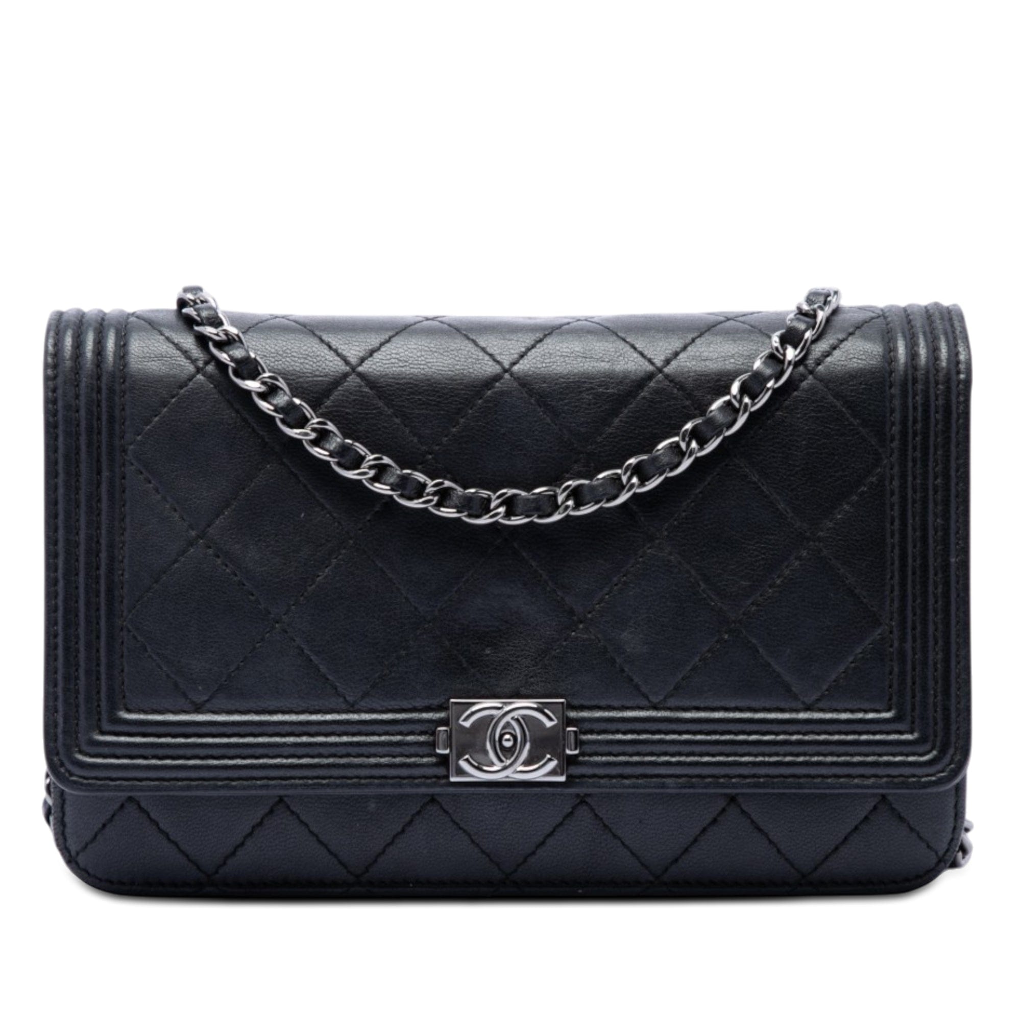 Chanel Quilted Lambskin Boy Wallet On Chain