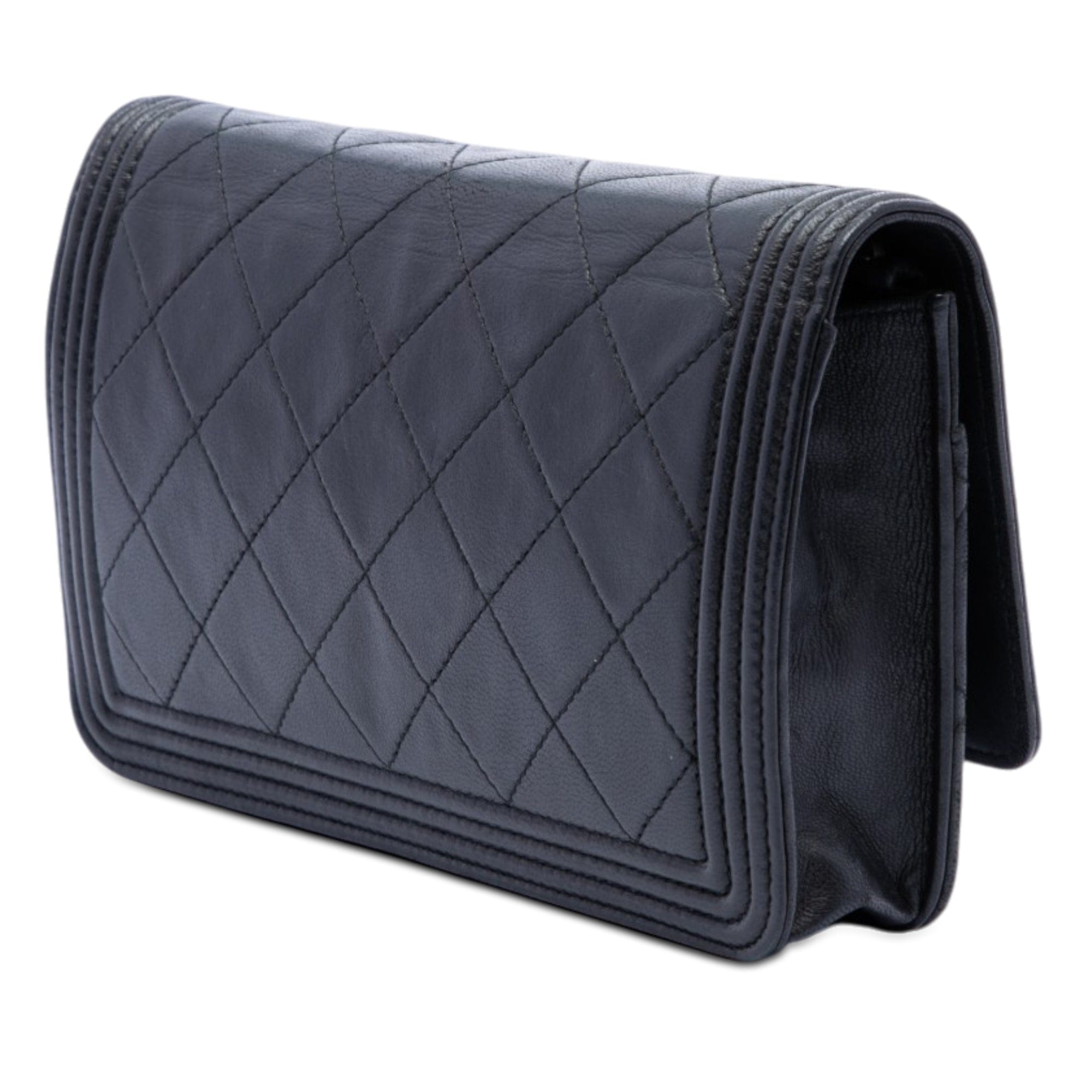 Chanel Quilted Lambskin Boy Wallet On Chain