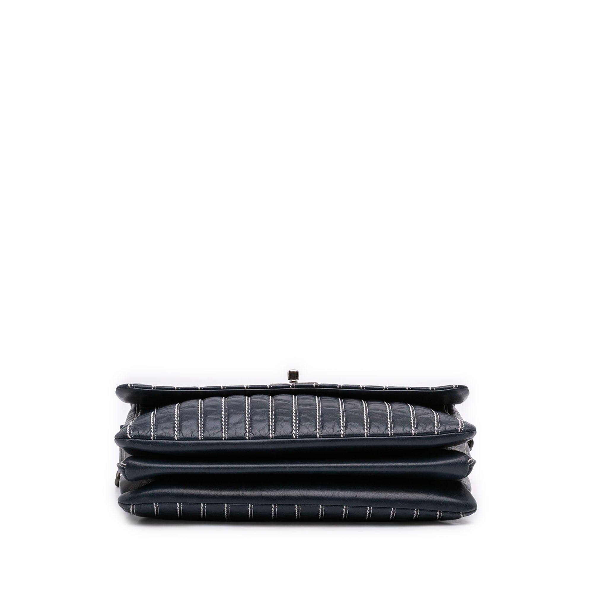 Chanel Large Vertical Quilted Lambskin Stitched Single Flap