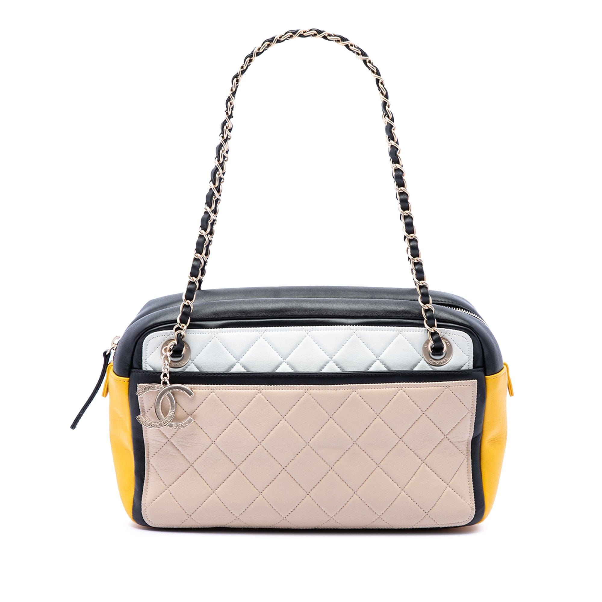 Chanel Tricolor Quilted Lambskin Graphic Camera Case Bag