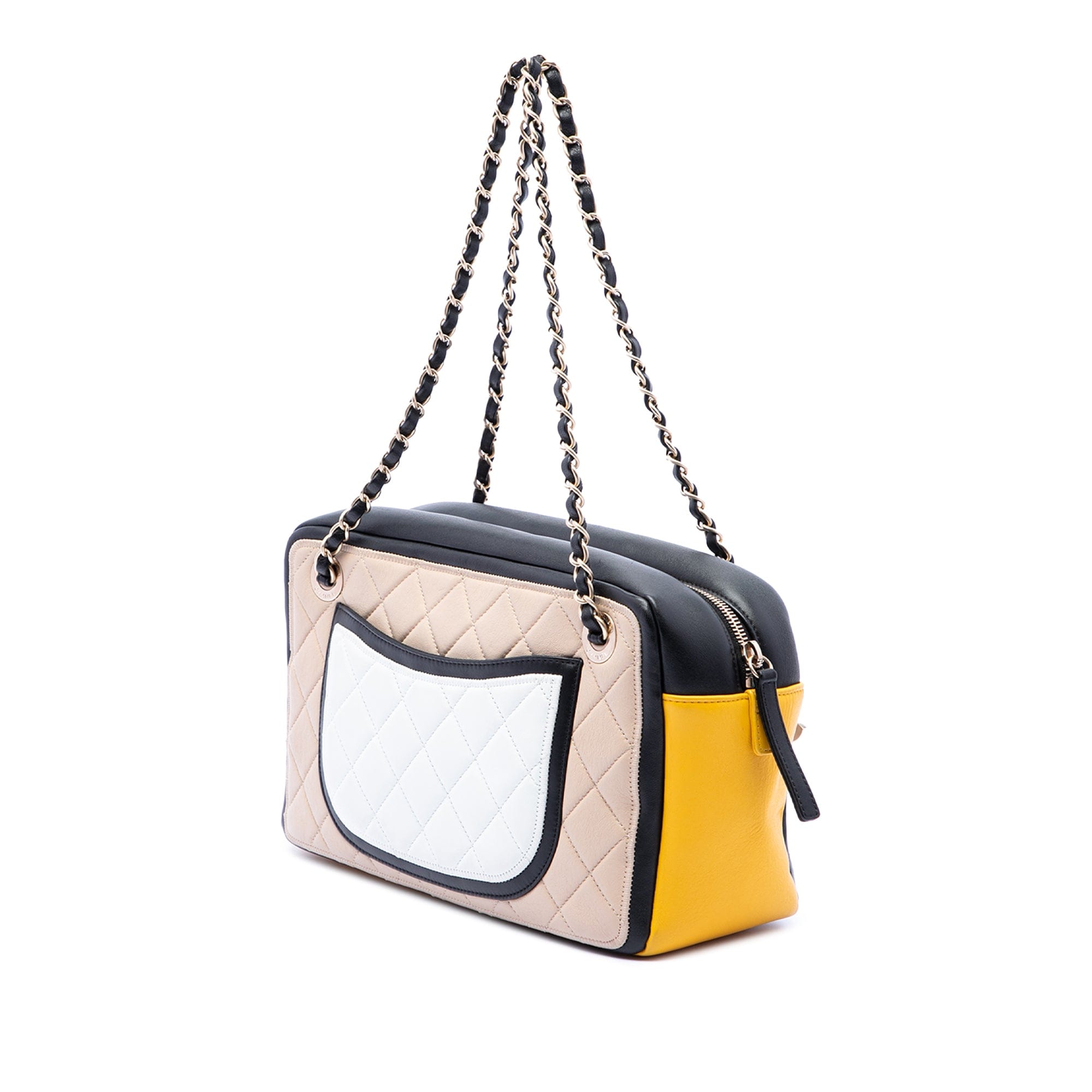 Chanel Tricolor Quilted Lambskin Graphic Camera Case Bag