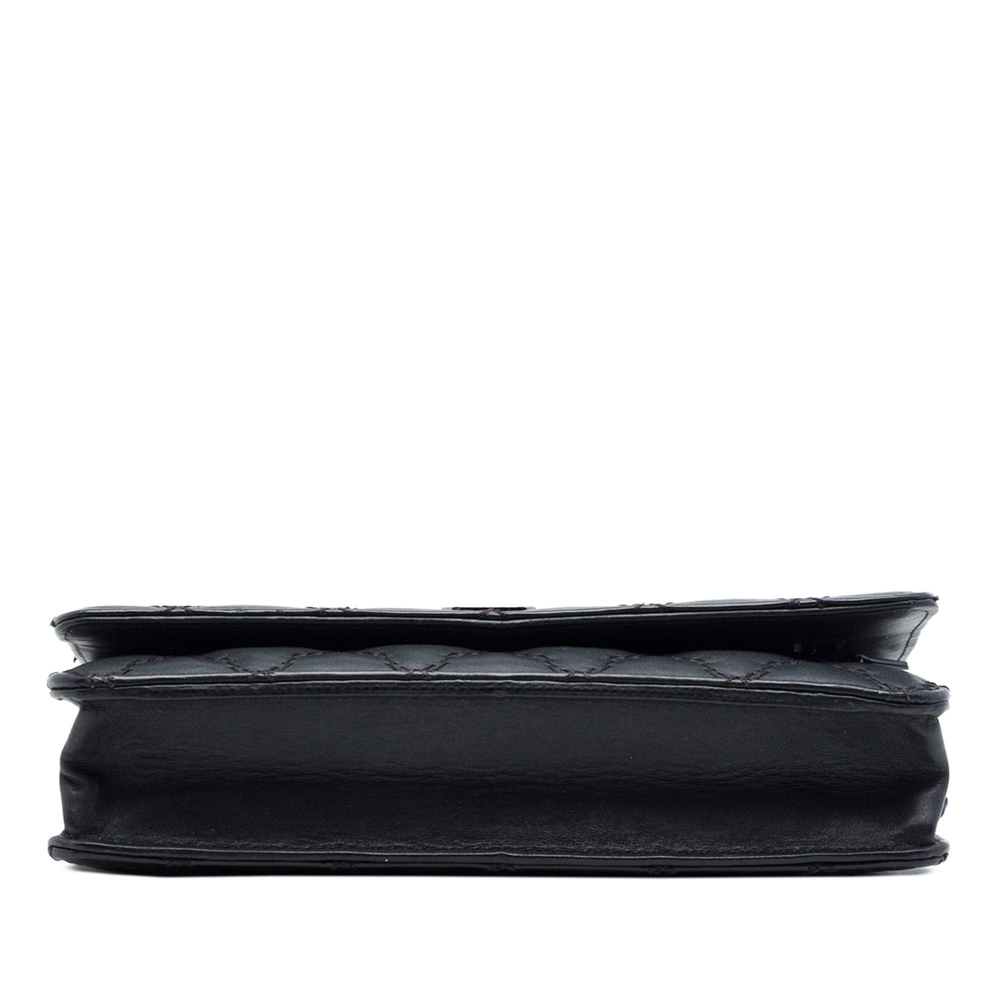 Chanel CC Quilted Calfskin Double Stitch Hamptons Wallet On Chain