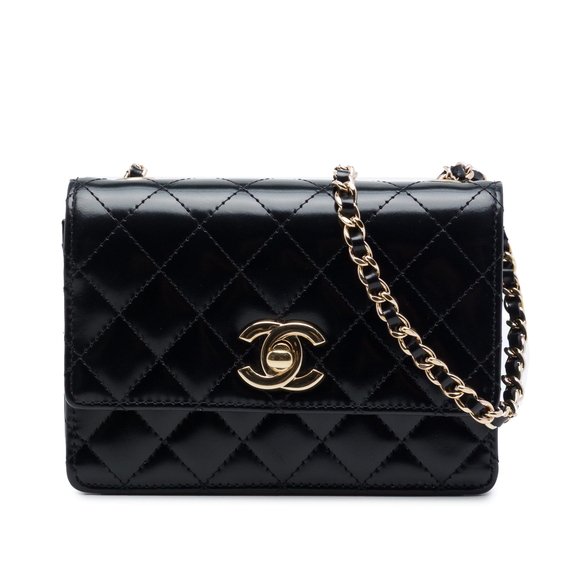Chanel Micro CC Quilted Shiny Calfskin Single Flap