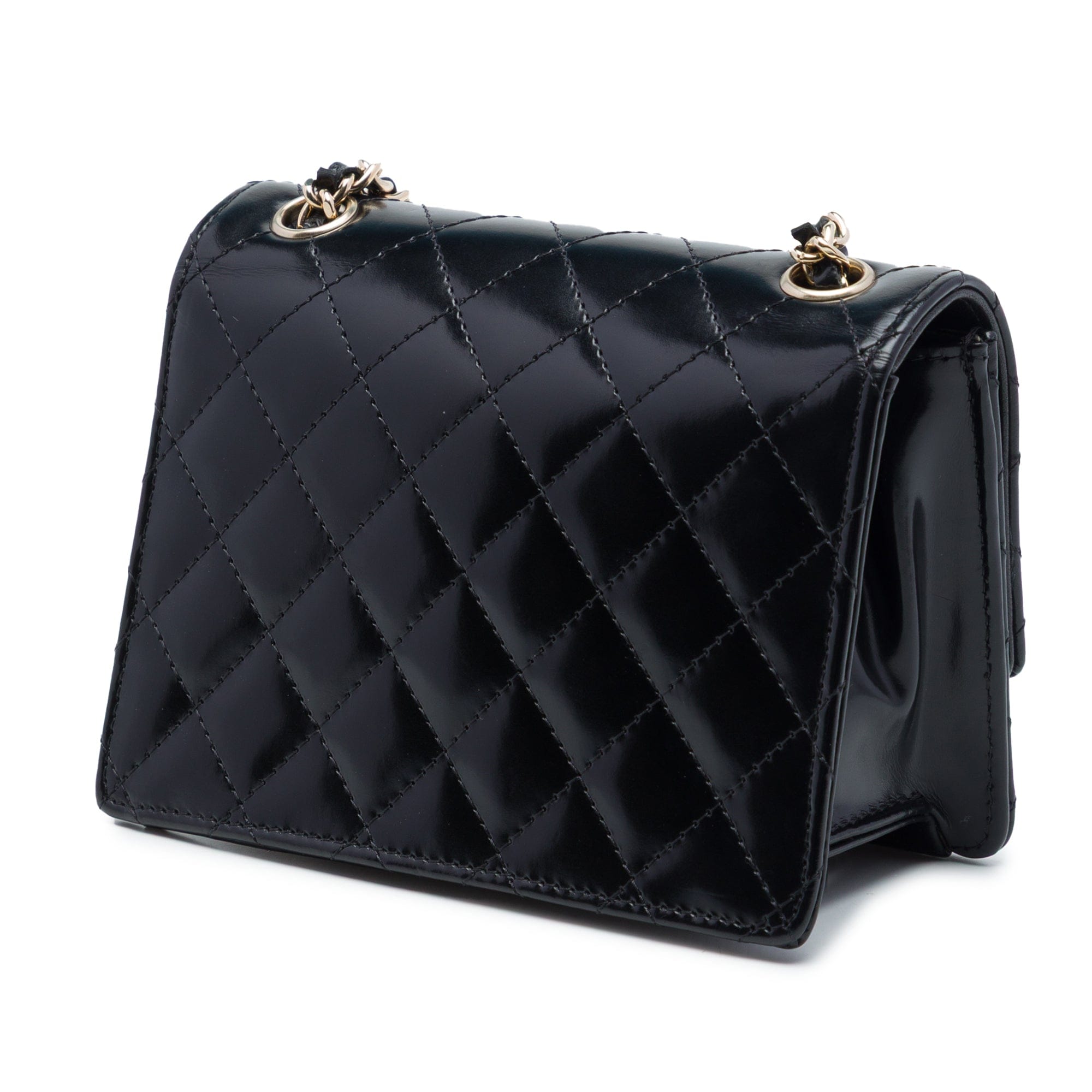 Chanel Micro CC Quilted Shiny Calfskin Single Flap