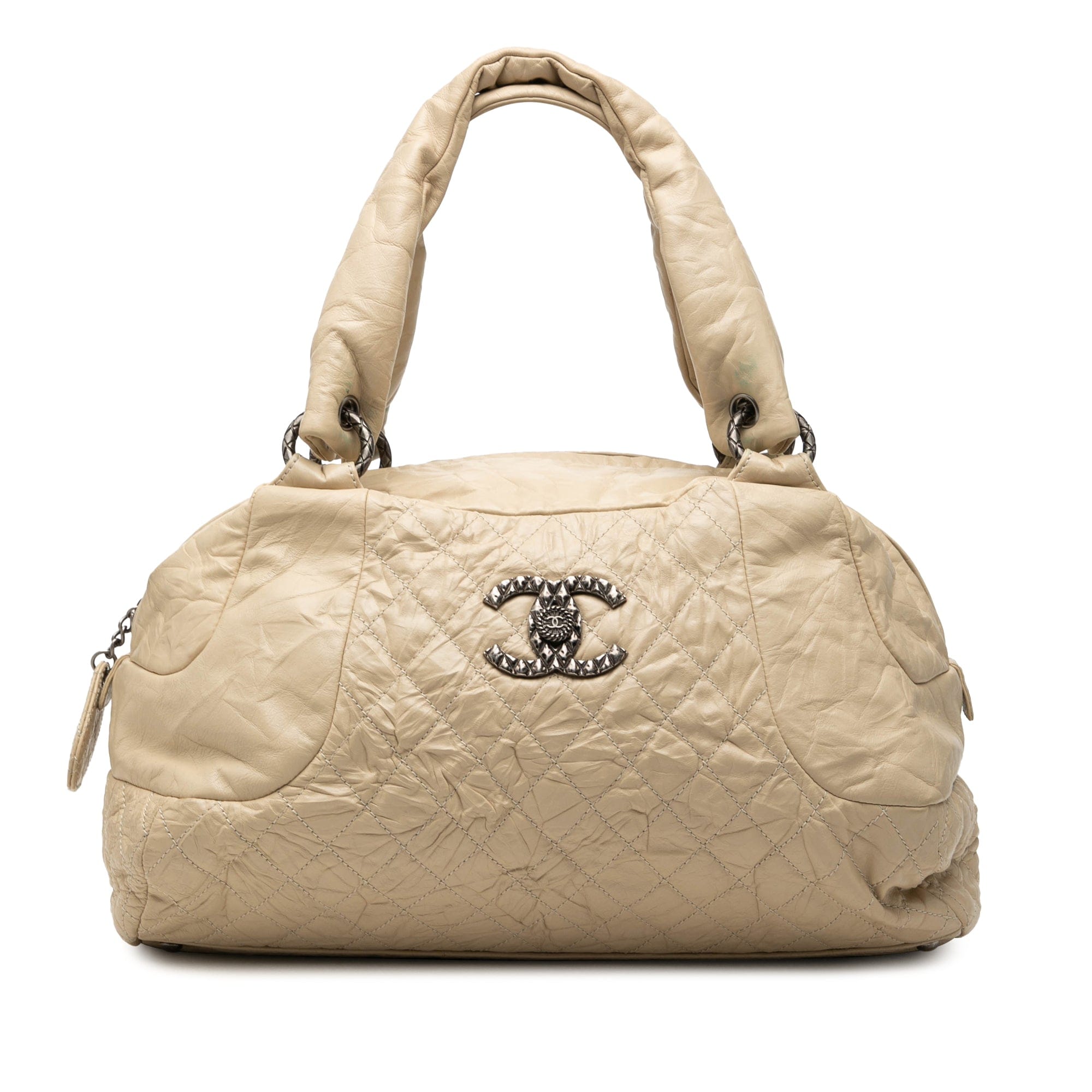 Chanel CC Quilted Aged Calfskin Coco Rider Bowling Bag