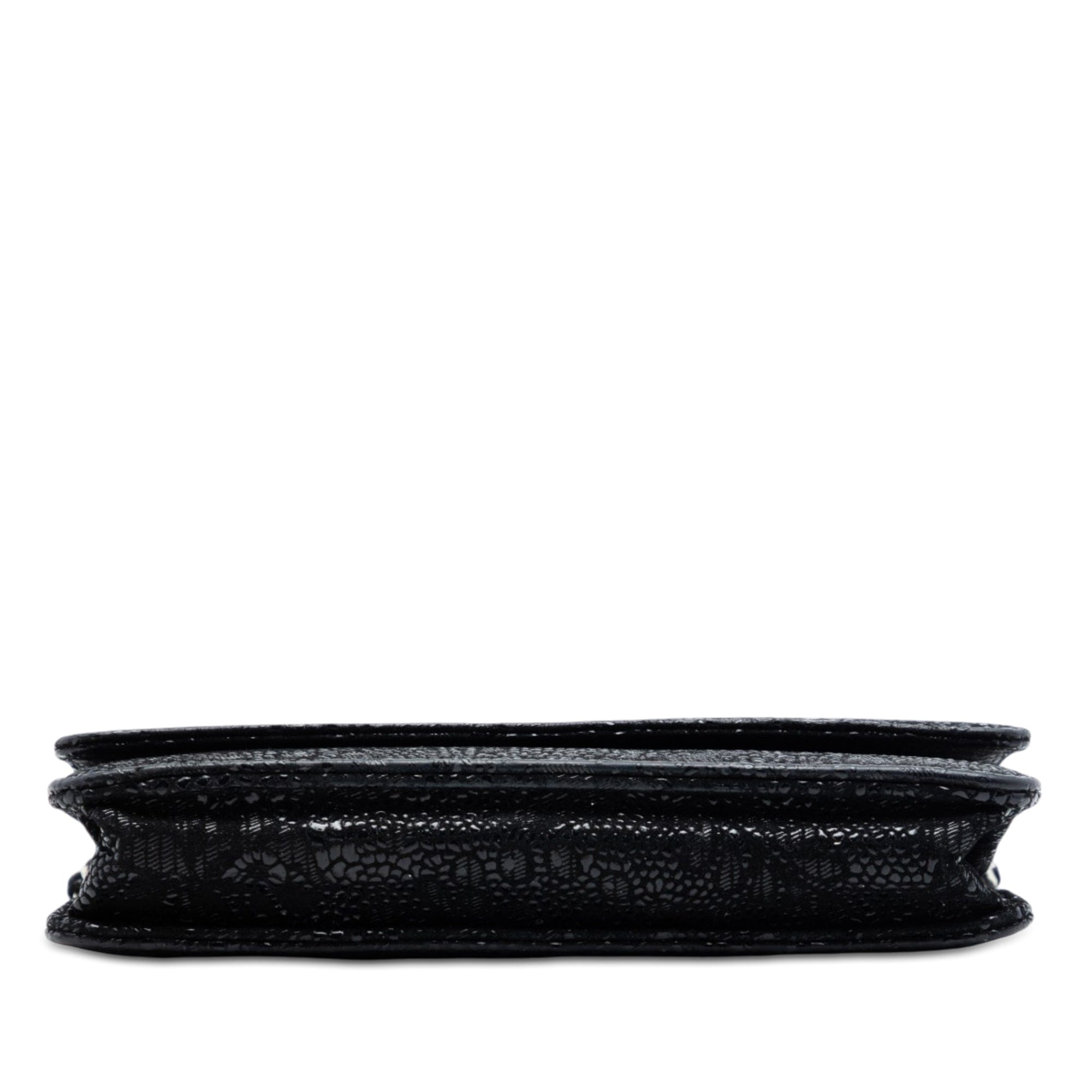 Chanel CC Lace Overlay Goatskin Wallet On Chain