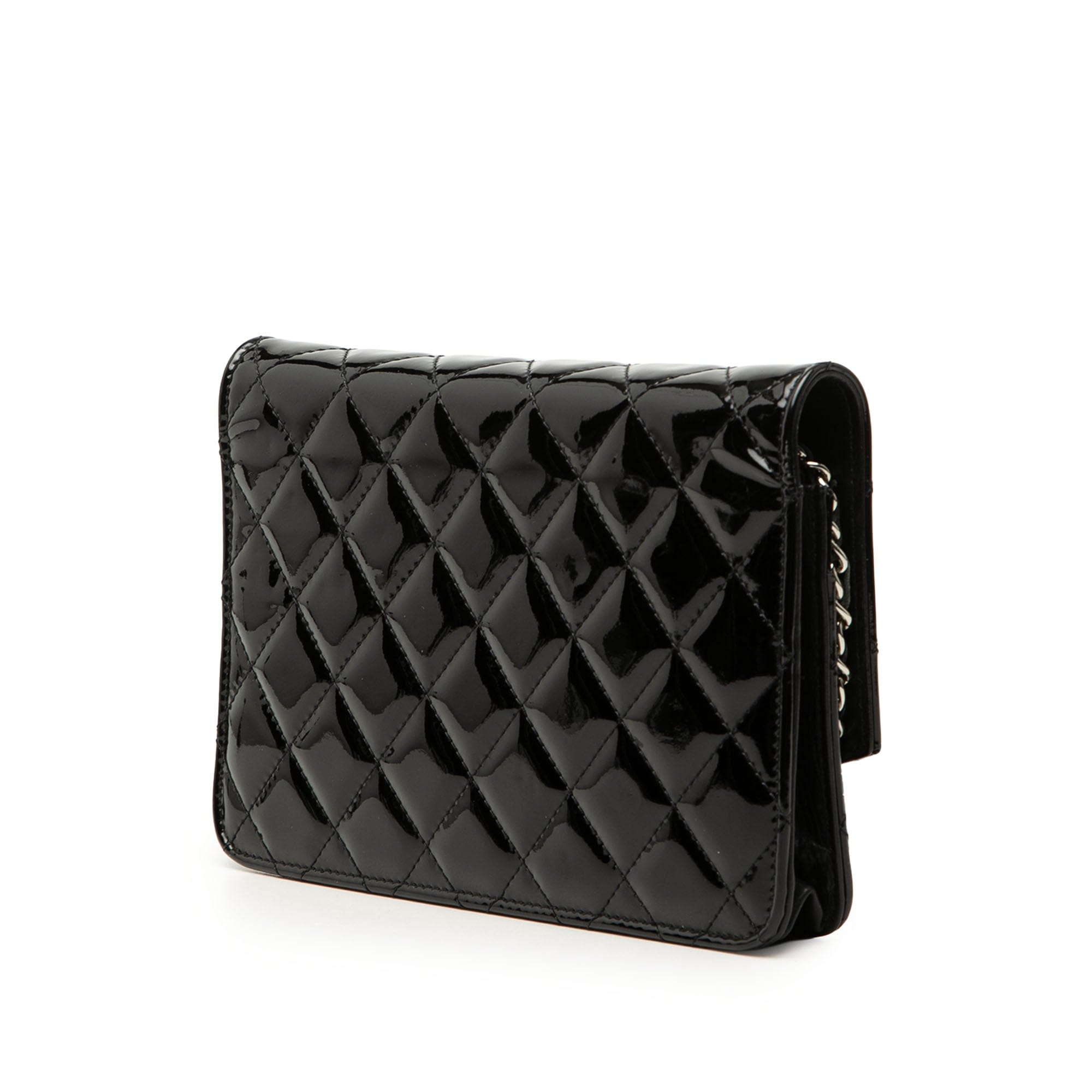 Chanel CC Quilted Patent Brilliant Wallet On Chain