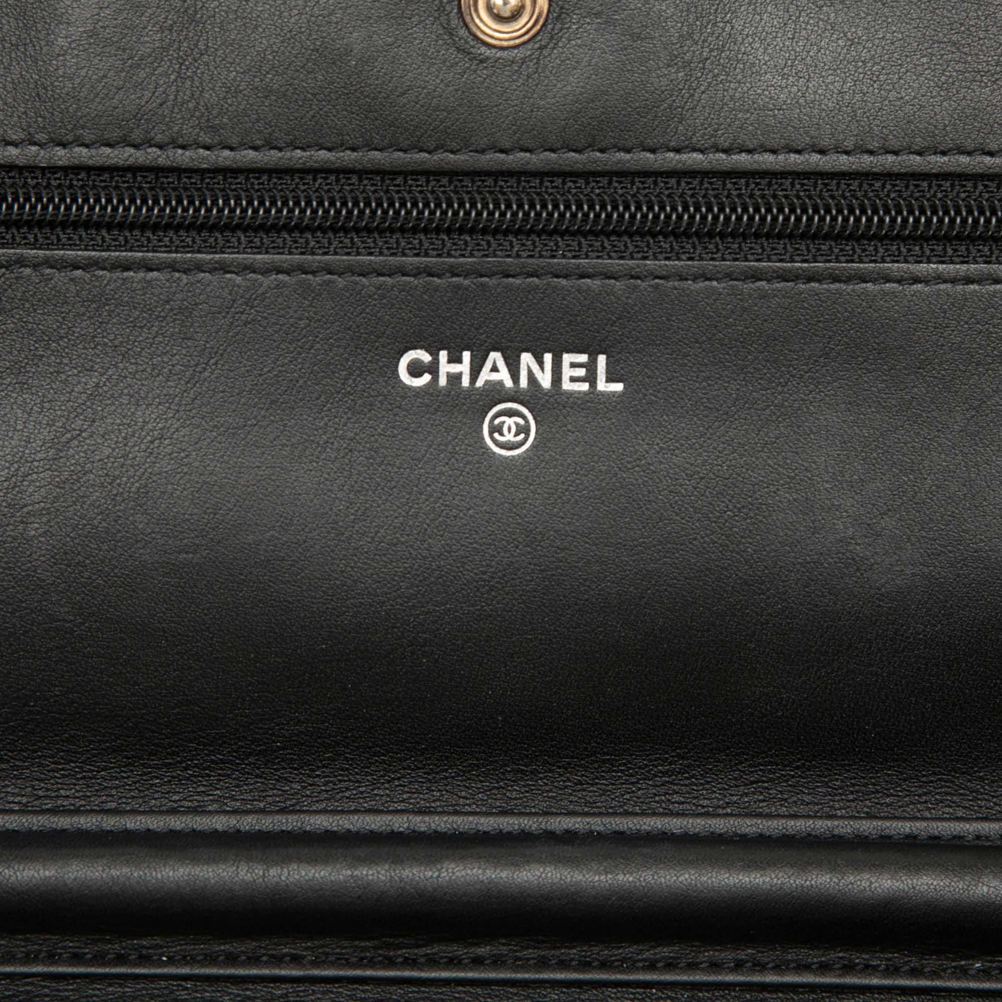 Chanel CC Quilted Patent Brilliant Wallet On Chain