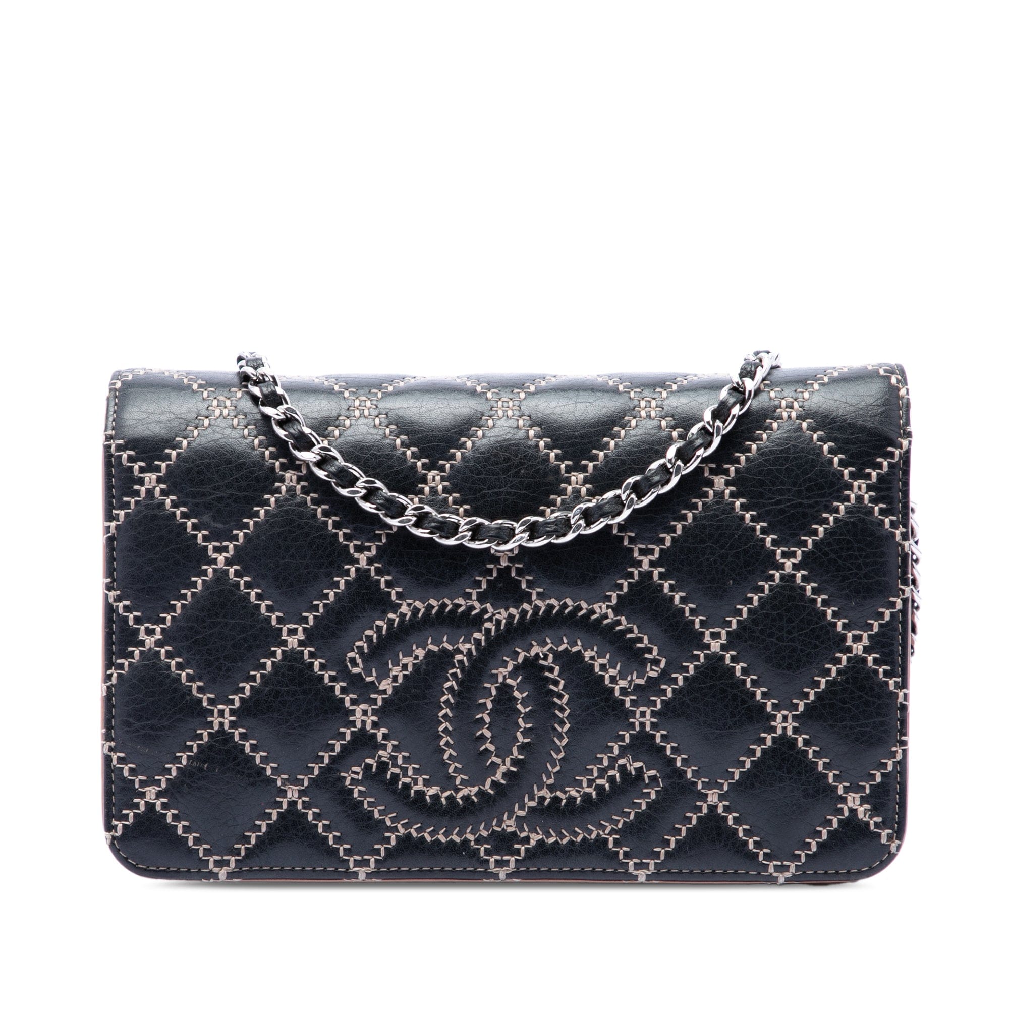 Chanel Stitched CC Quilted Calfskin Wallet on Chain