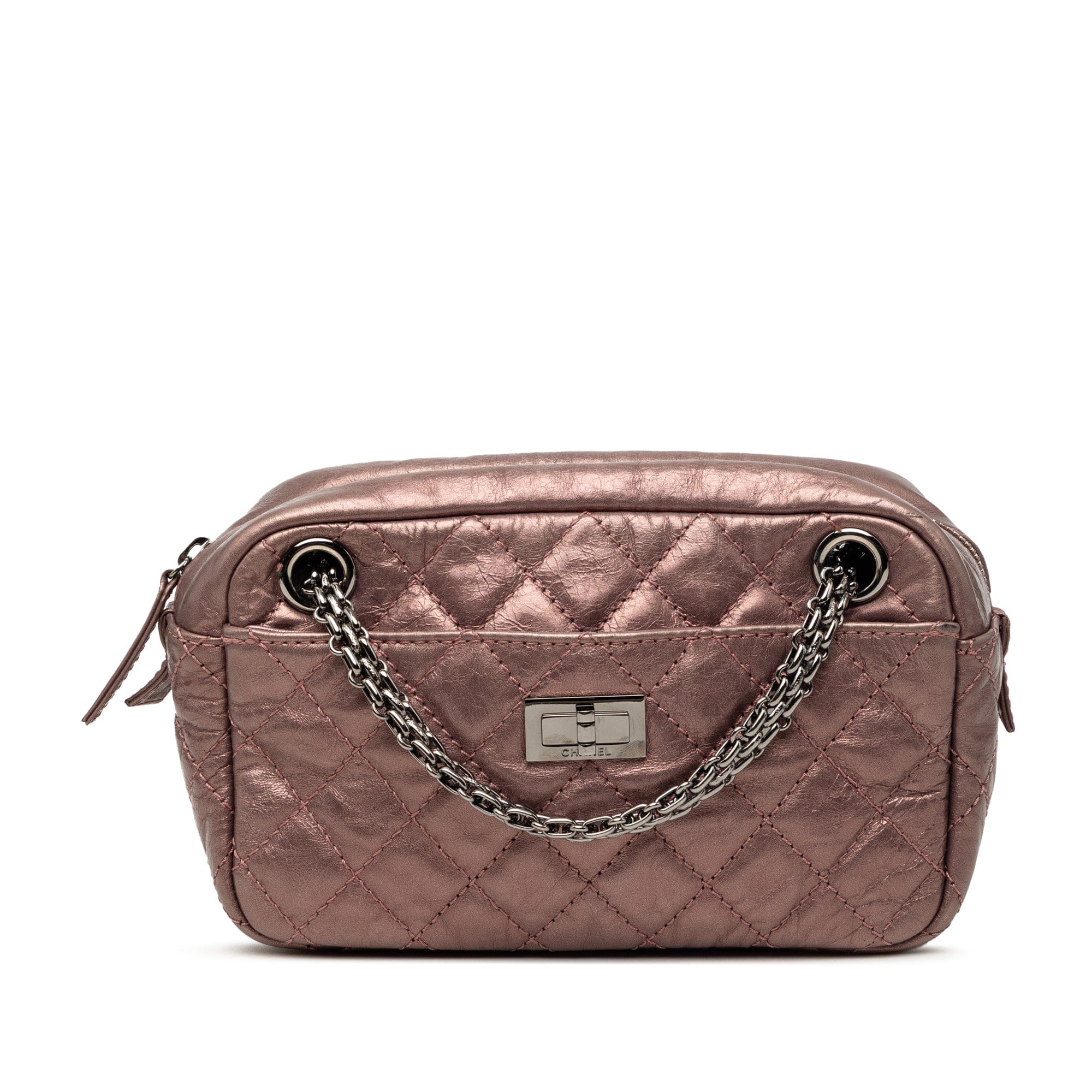 Chanel Small Metallic Quilted Aged Calfskin Reissue Camera Bag